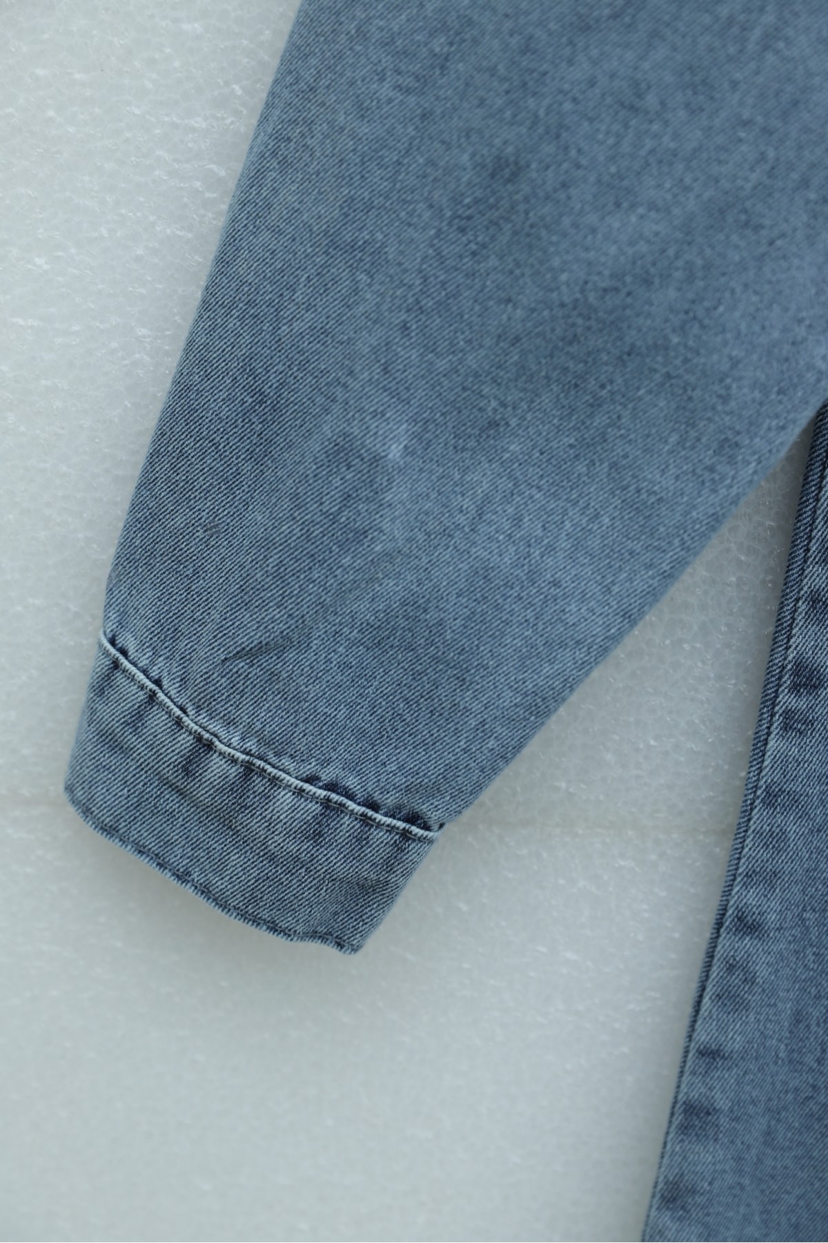 Shirt Collar Belted Half-Button Long Denim Dress -Ice Blue