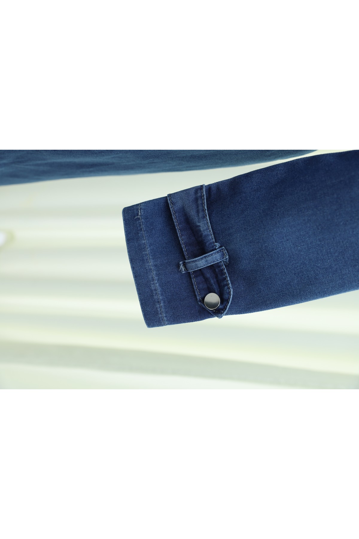   Fold Pocket Denim Cape  -İndigo