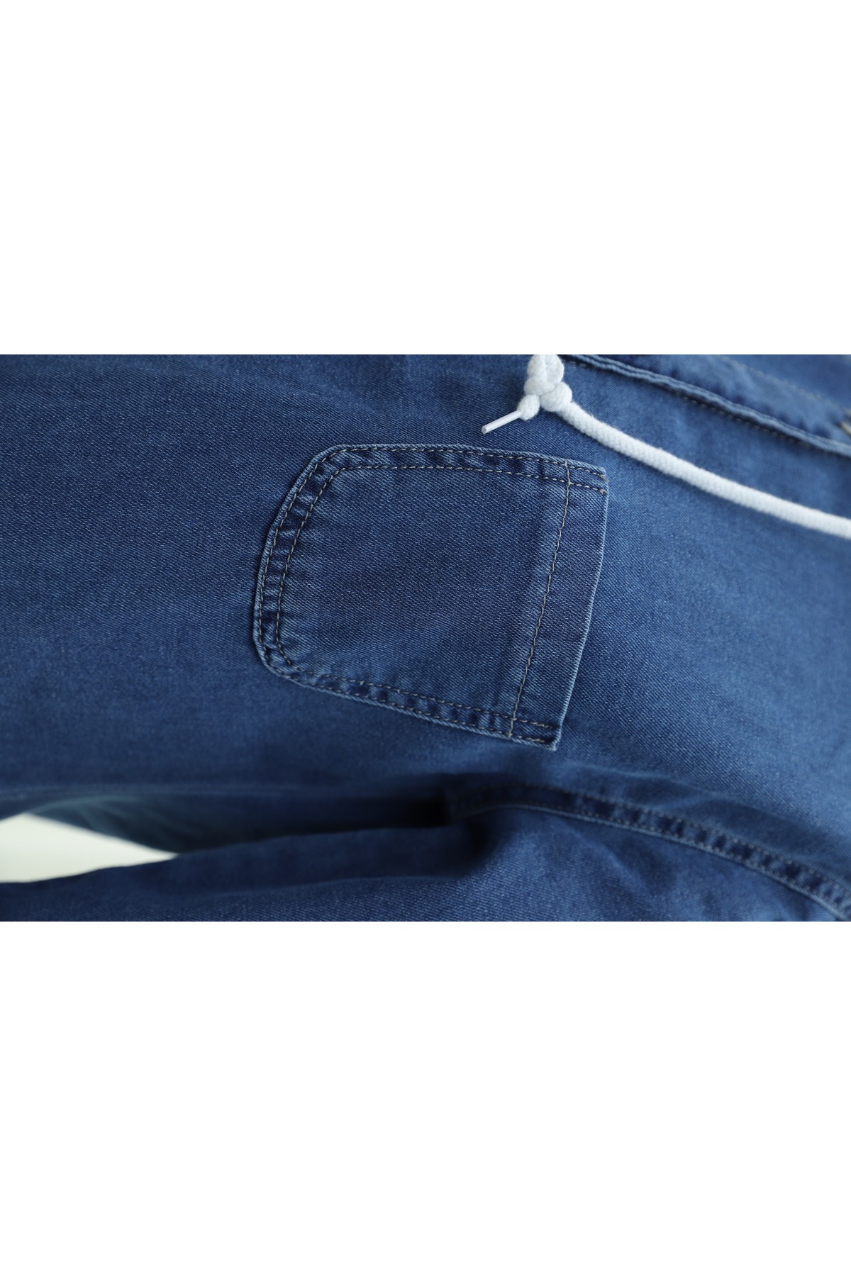   Fold Pocket Denim Cape  -İndigo