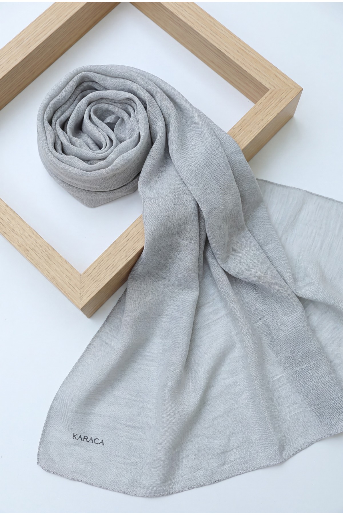 Glittery Voile Scarf   - Light grey