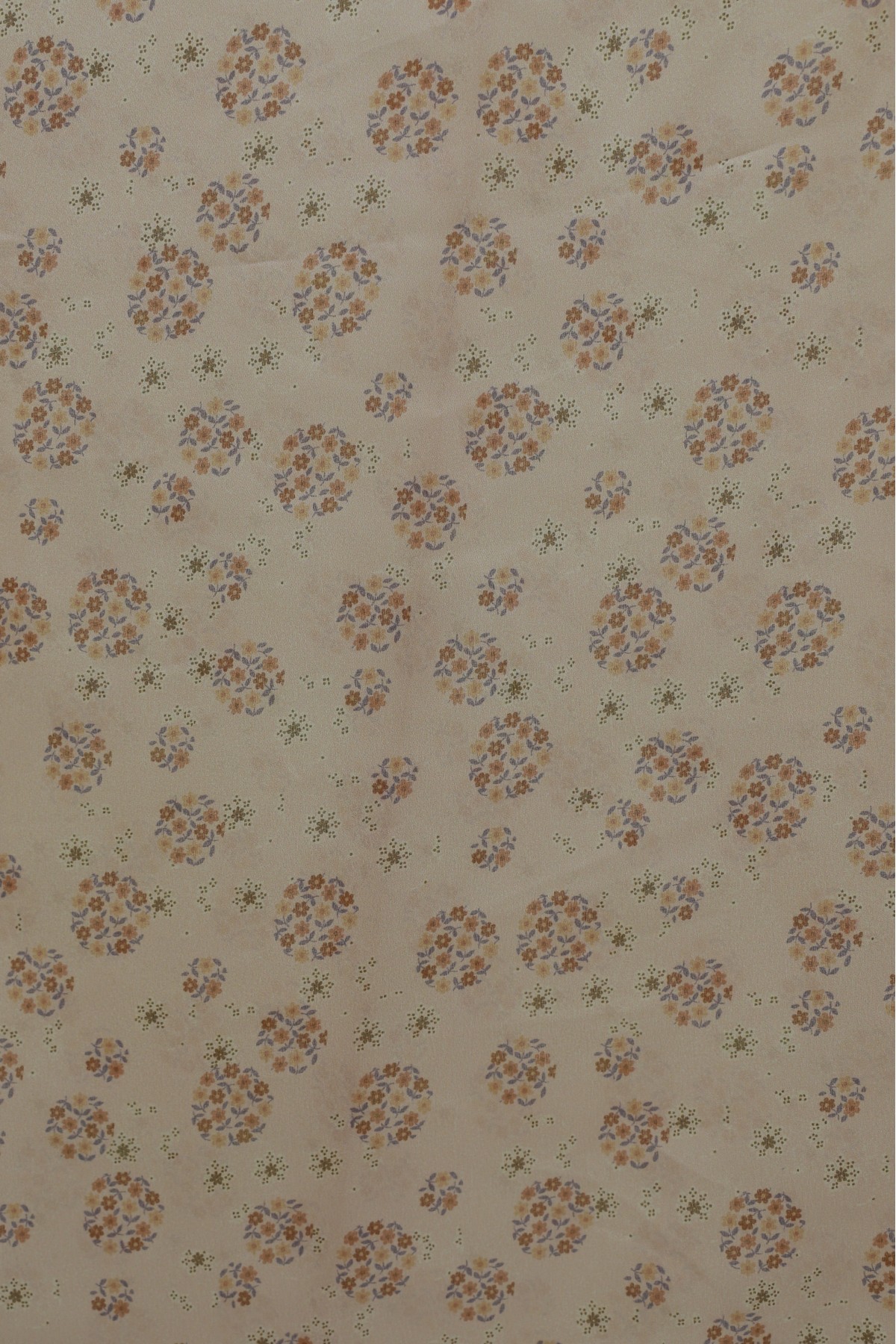 Crisp Floral Patterned Voile Scarf -Powder