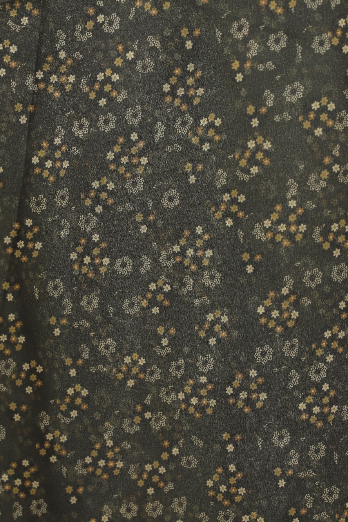 Crisp Floral Patterned Voile Scarf -Brown