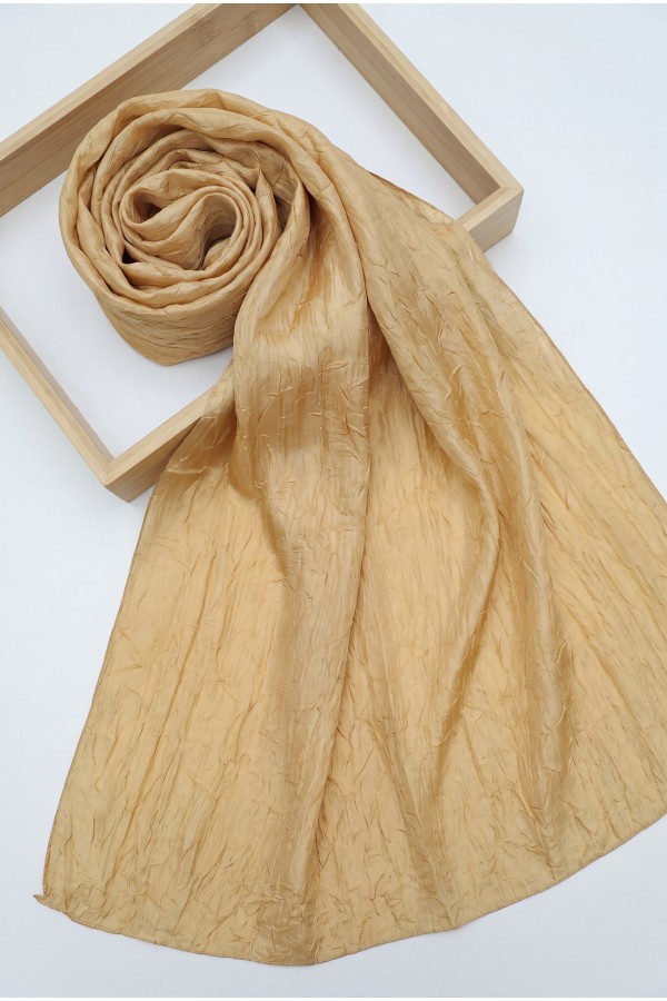Jacquard Crinkle Crash Shawl   -Mustard