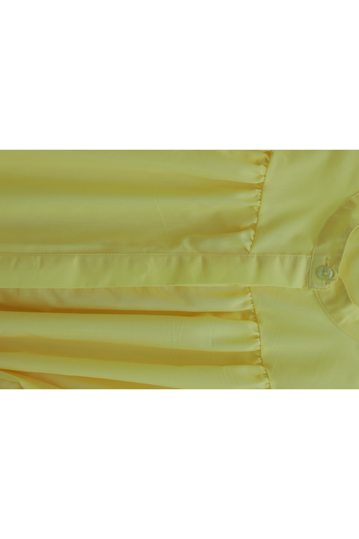 Gizli Düğmeli Kuşaklı Poplin Tunik -Sarı
