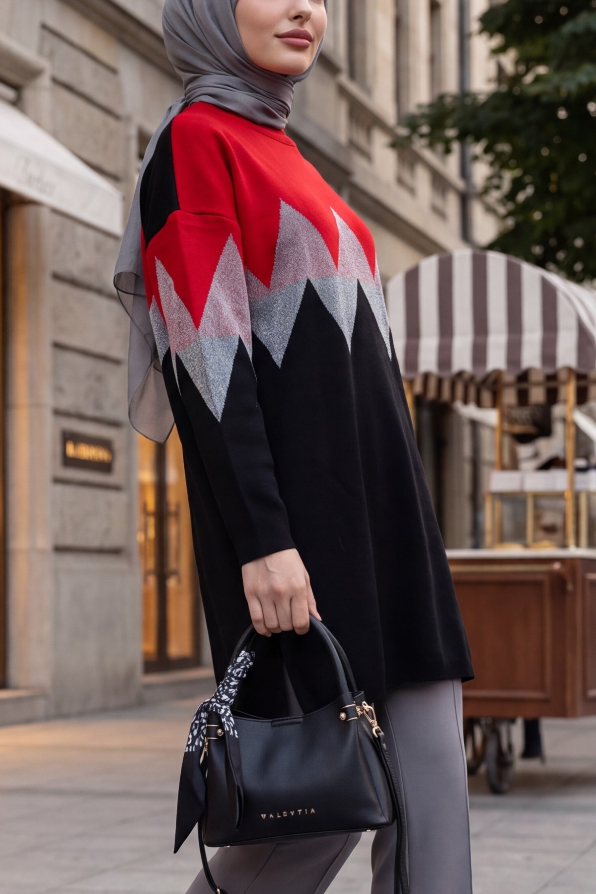 Oversized Zigzag -Red