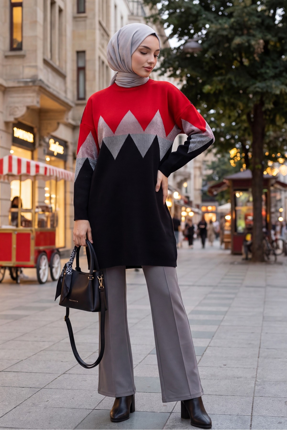 Oversized Zigzag -Red