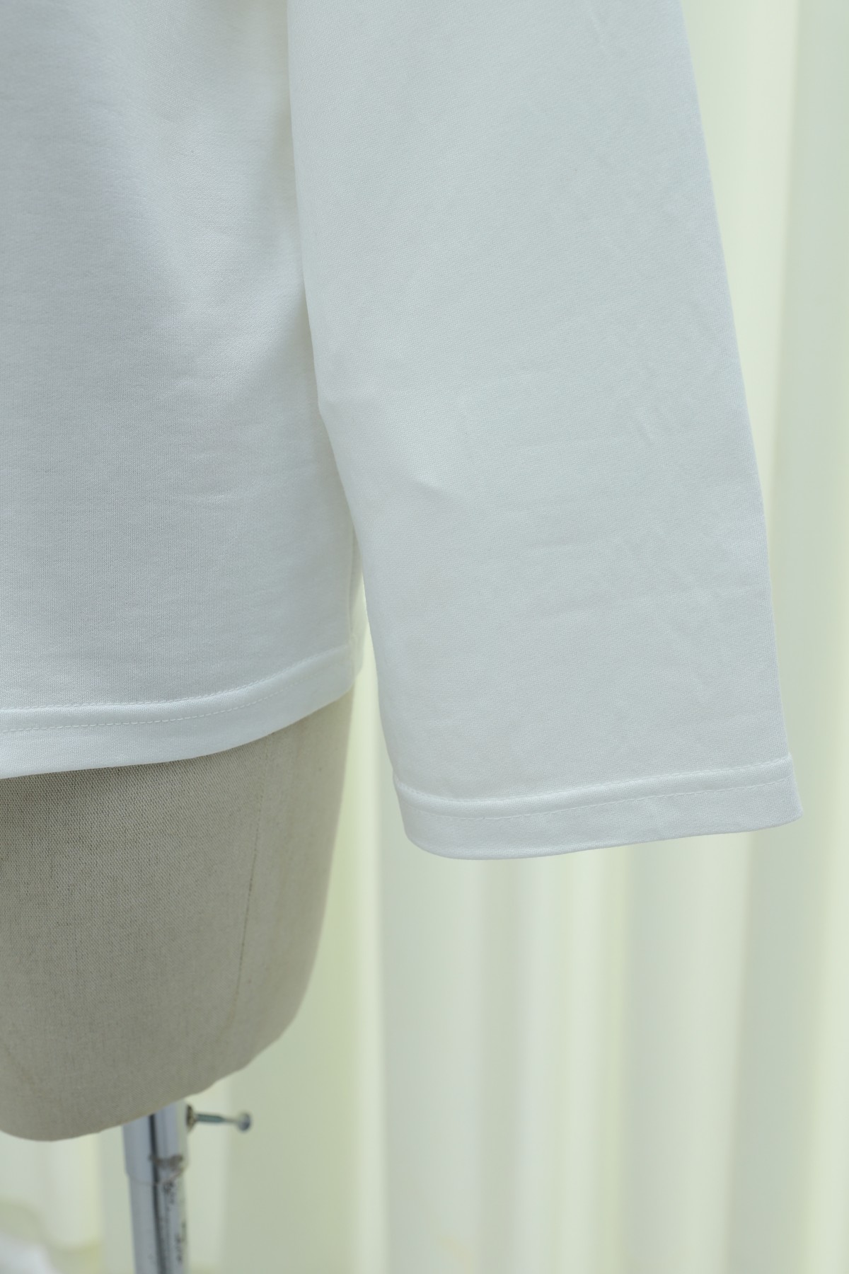 Round Neck Loose Fit Cotton Blouse  -White