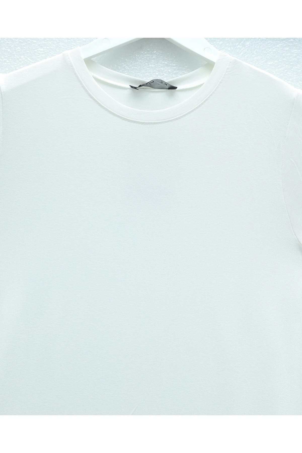 Crew Neck Short Sleeve Cotton Undershirt -Ecru