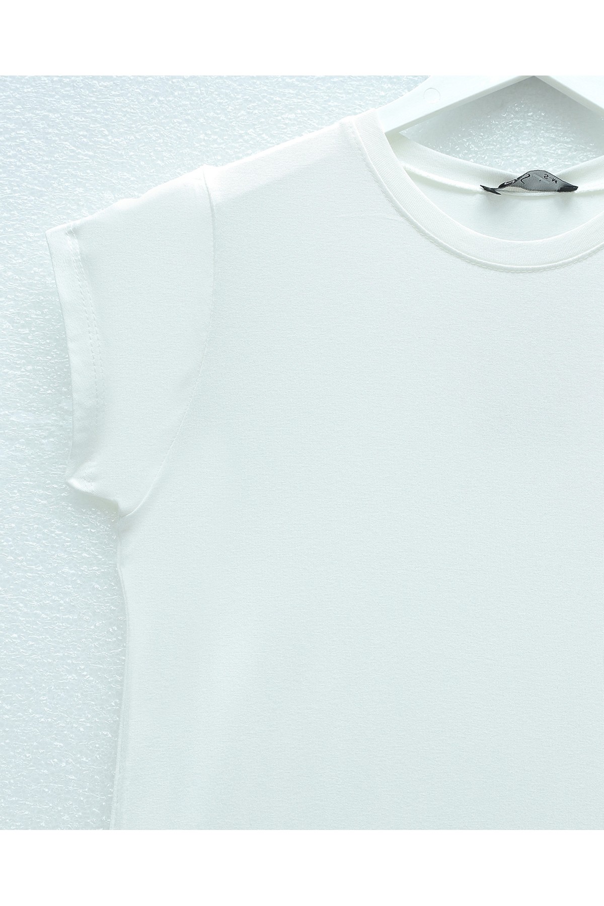 Crew Neck Short Sleeve Cotton Undershirt -Ecru