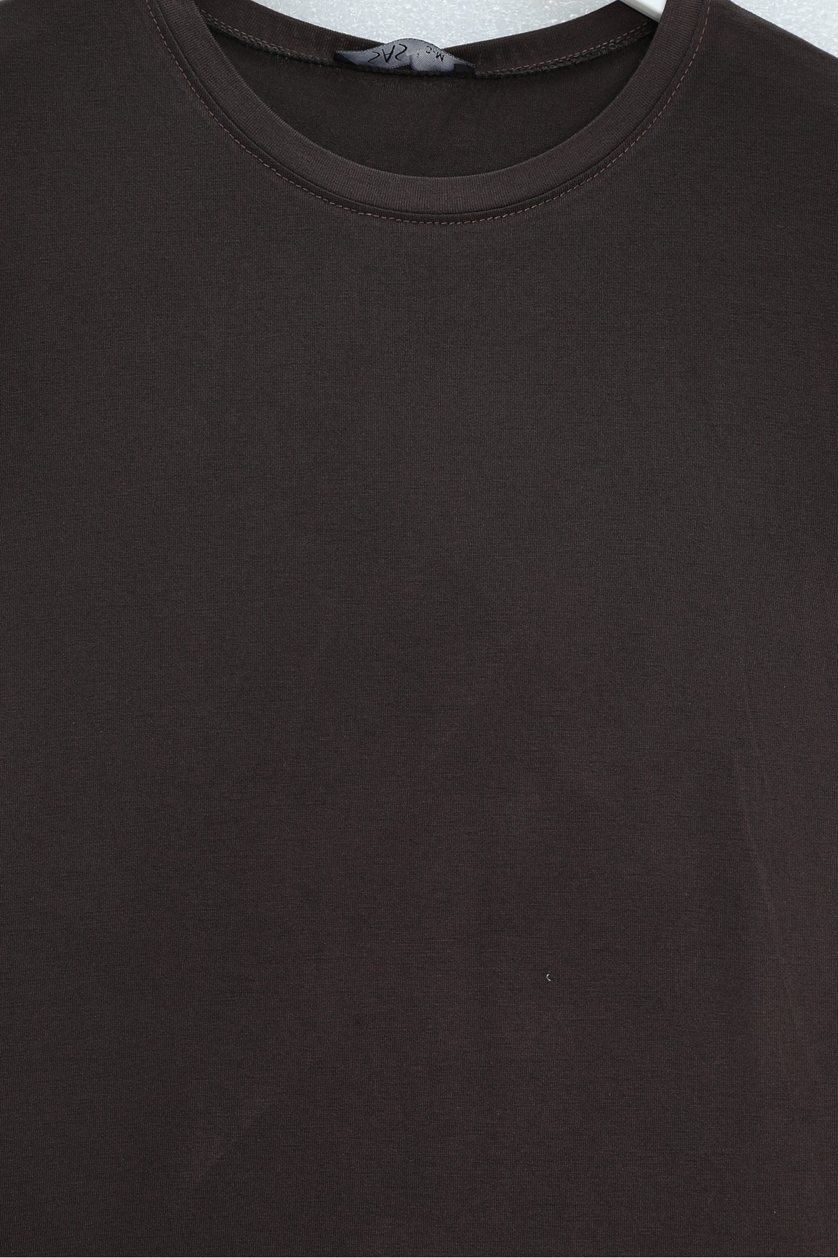 Crew Neck Short Sleeve Cotton Undershirt -Brown