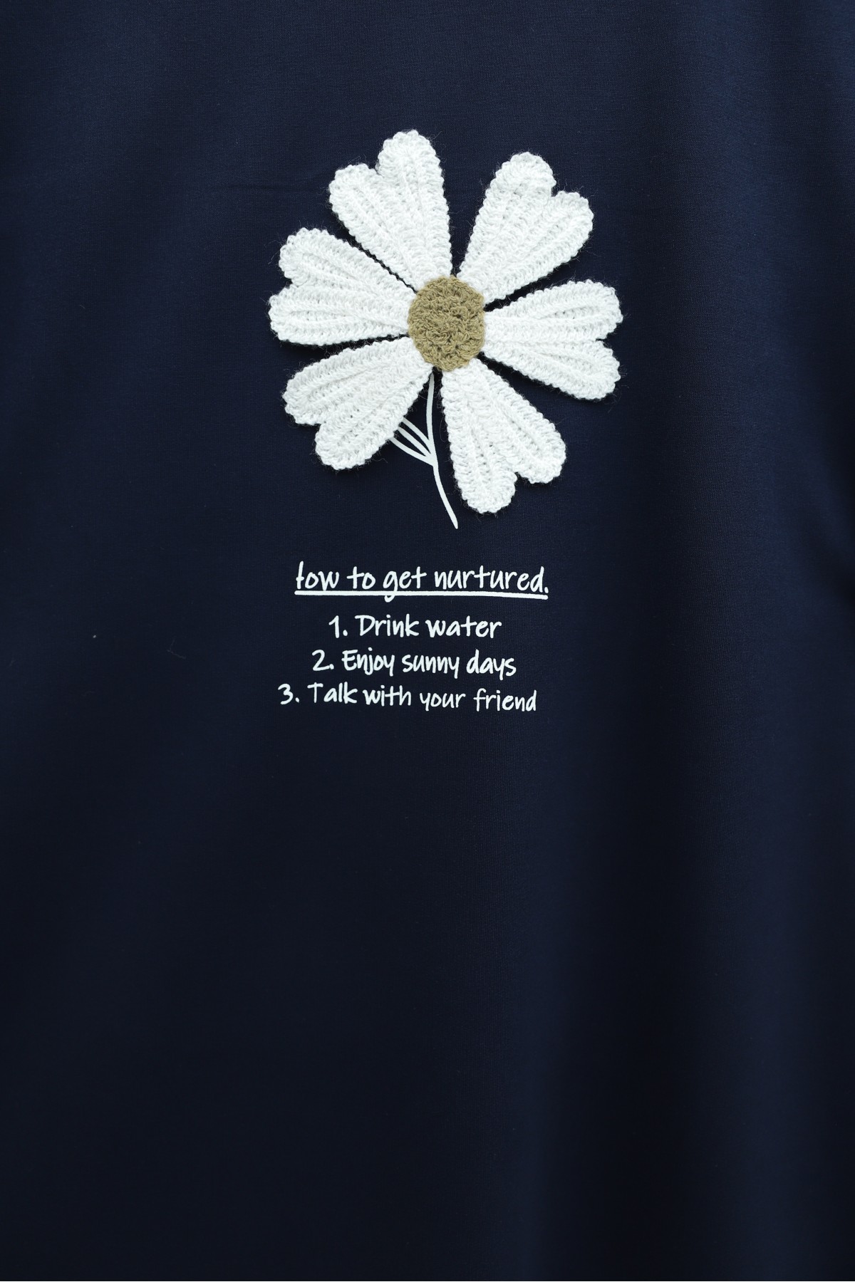 Önü Çiçek Nakışlı Bisiklet Yaka Penye Tunik -Laci