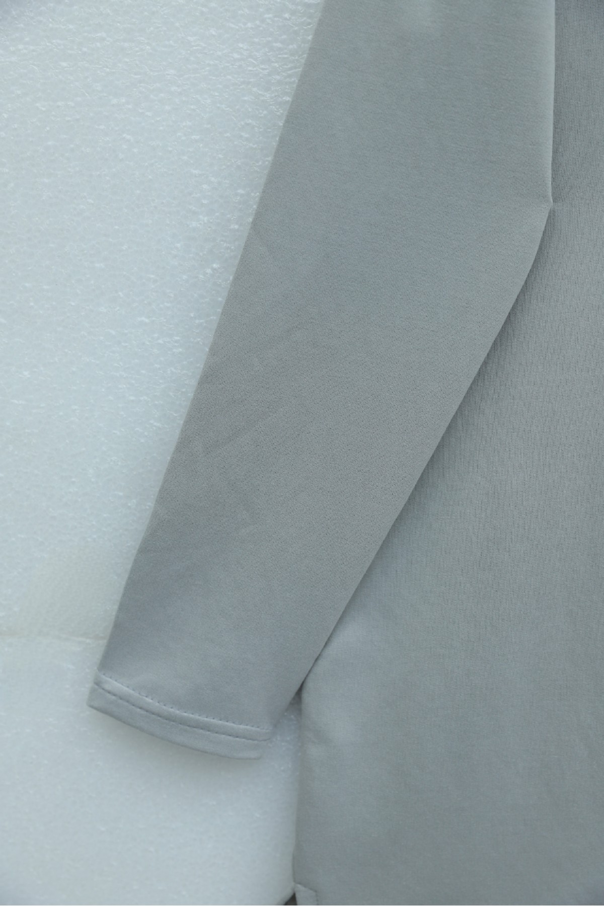 Önü Çiçek Nakışlı Bisiklet Yaka Penye Tunik -Gri