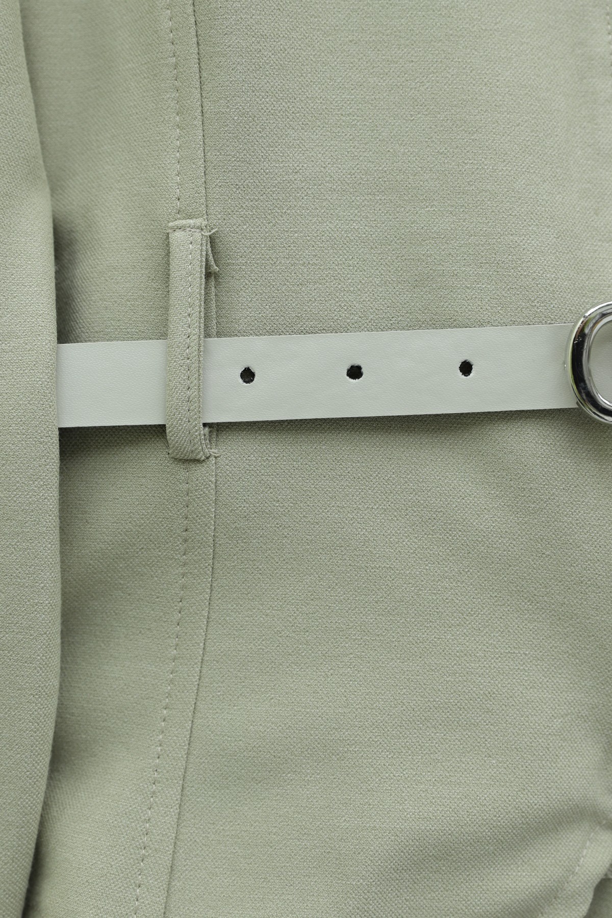 طقم تنورة مائلة بسحاب أمامي، وجيب، وحزام عند الخصر -حجر