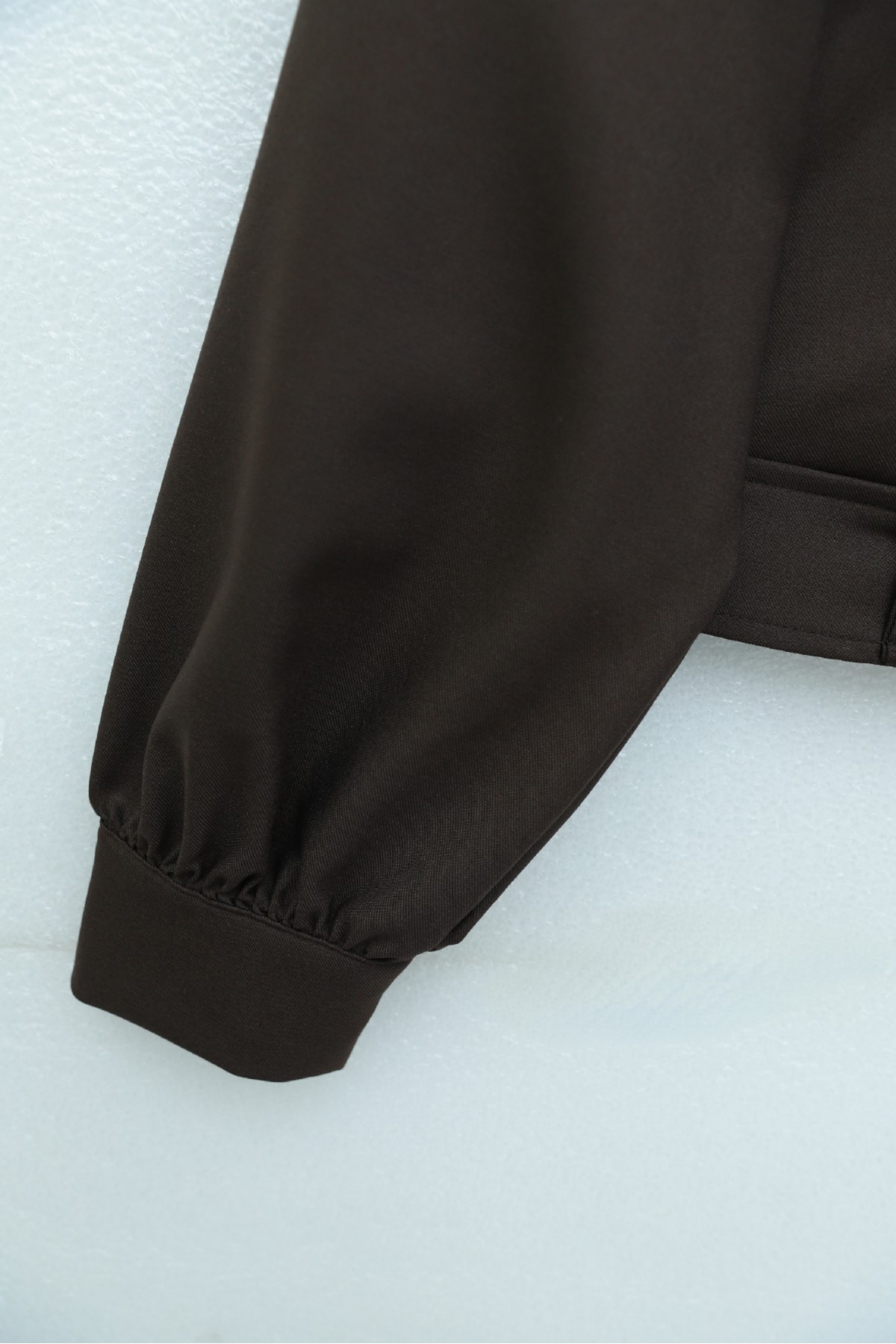 Gizli Düğmeli Fular Detaylı Etekli Diagonal Takım   -Kahve