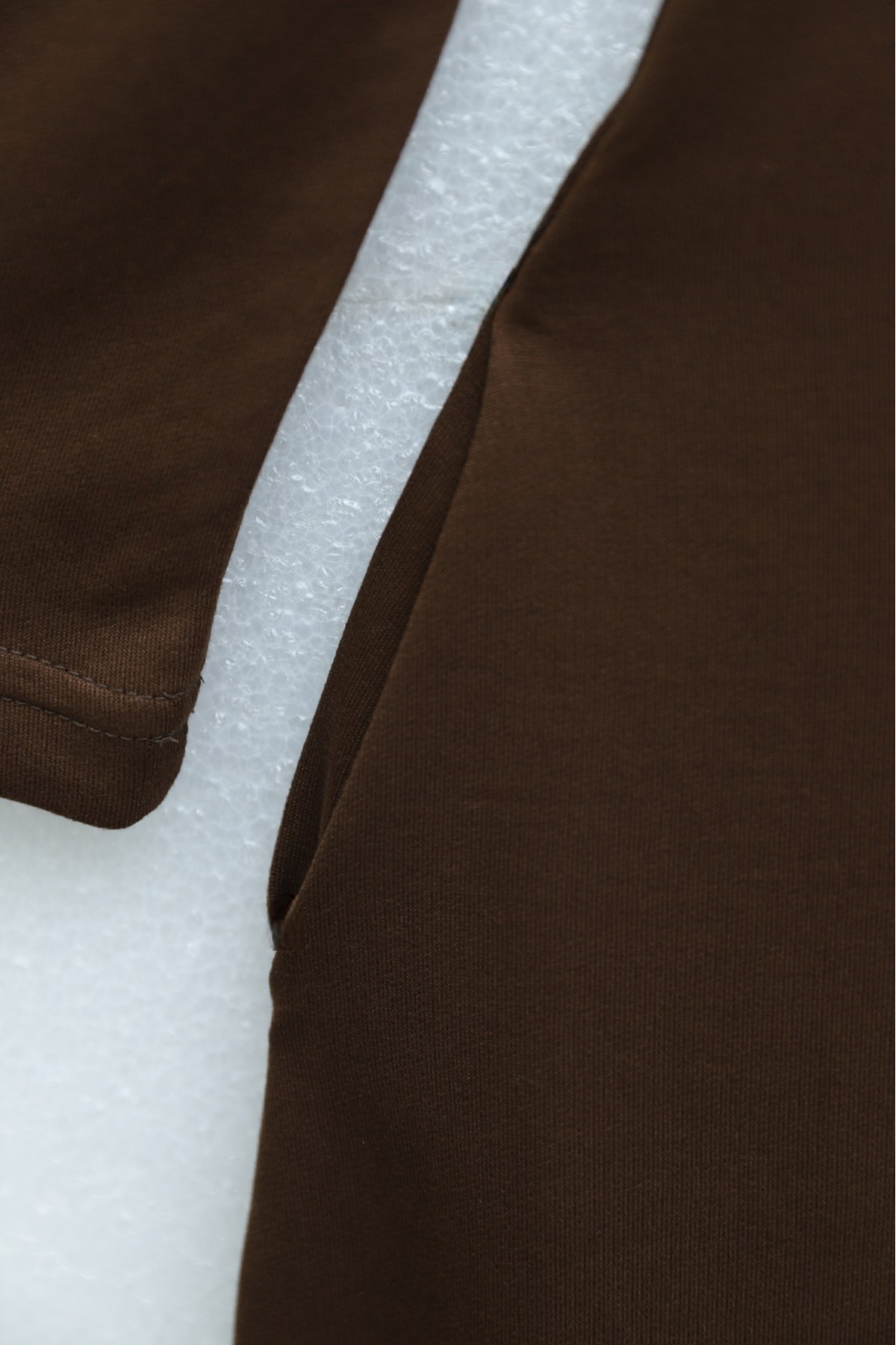 Half-Zip Shirt Collar Long Oysho Dress -Brown