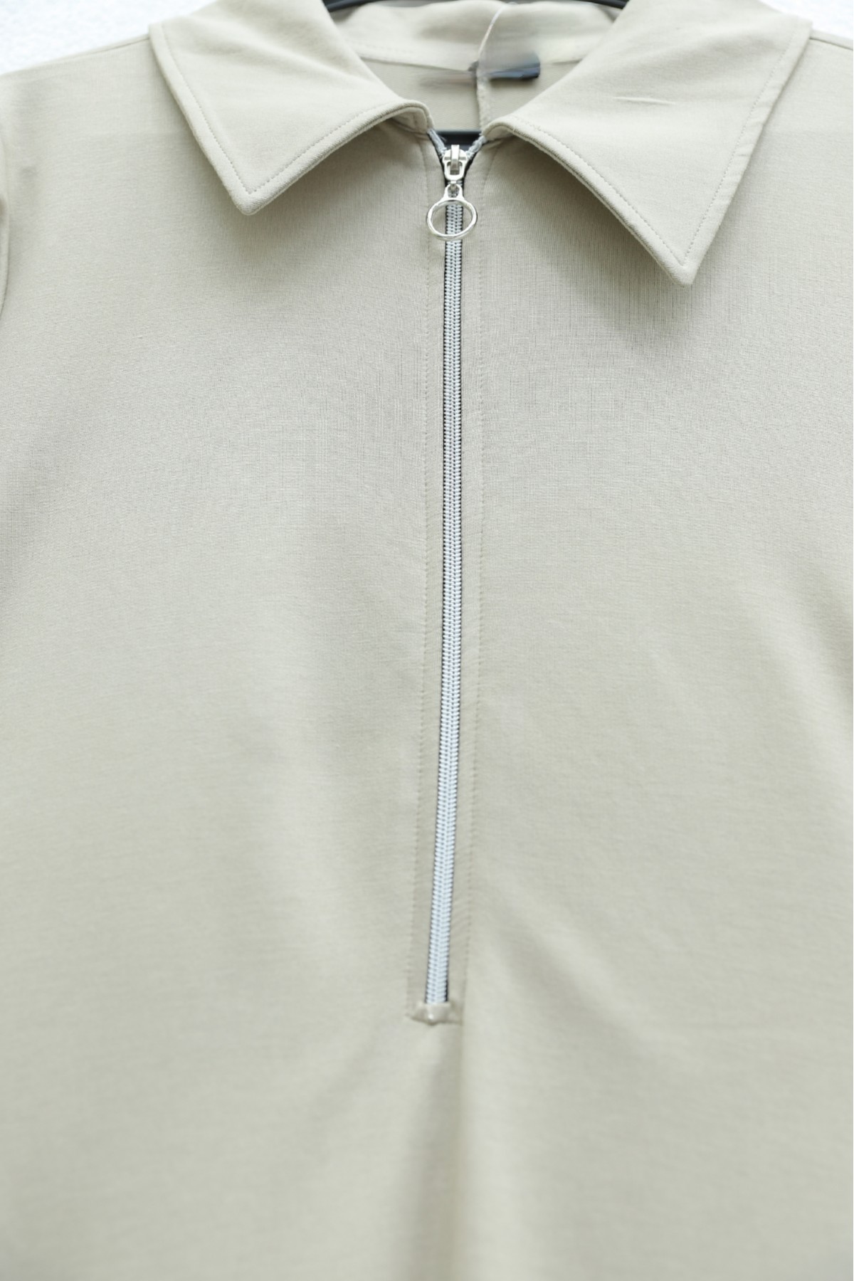 Half-Zip Shirt Collar Long Oysho Dress -Light Mink