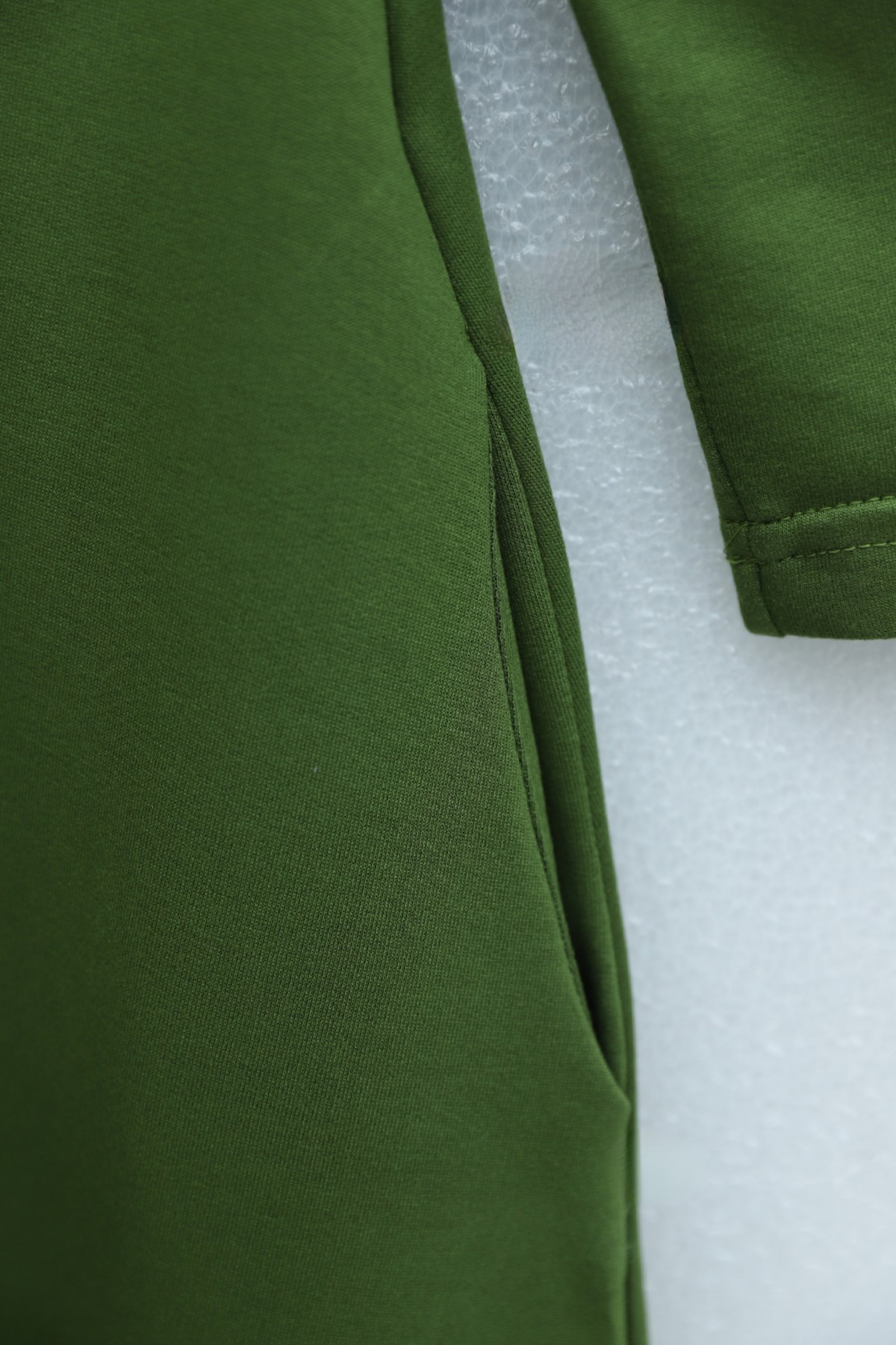 Half-Zip Shirt Collar Long Oysho Dress -Dark green