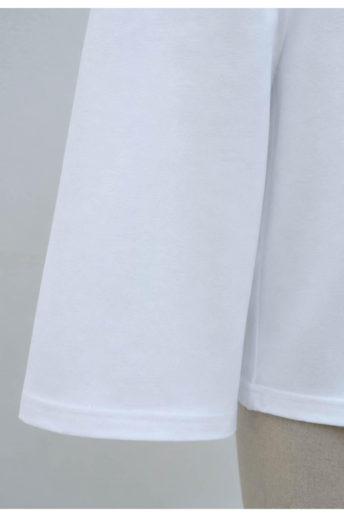 Crew Neck, Front Printed, Loose Fit Cotton Sweatshirt -White