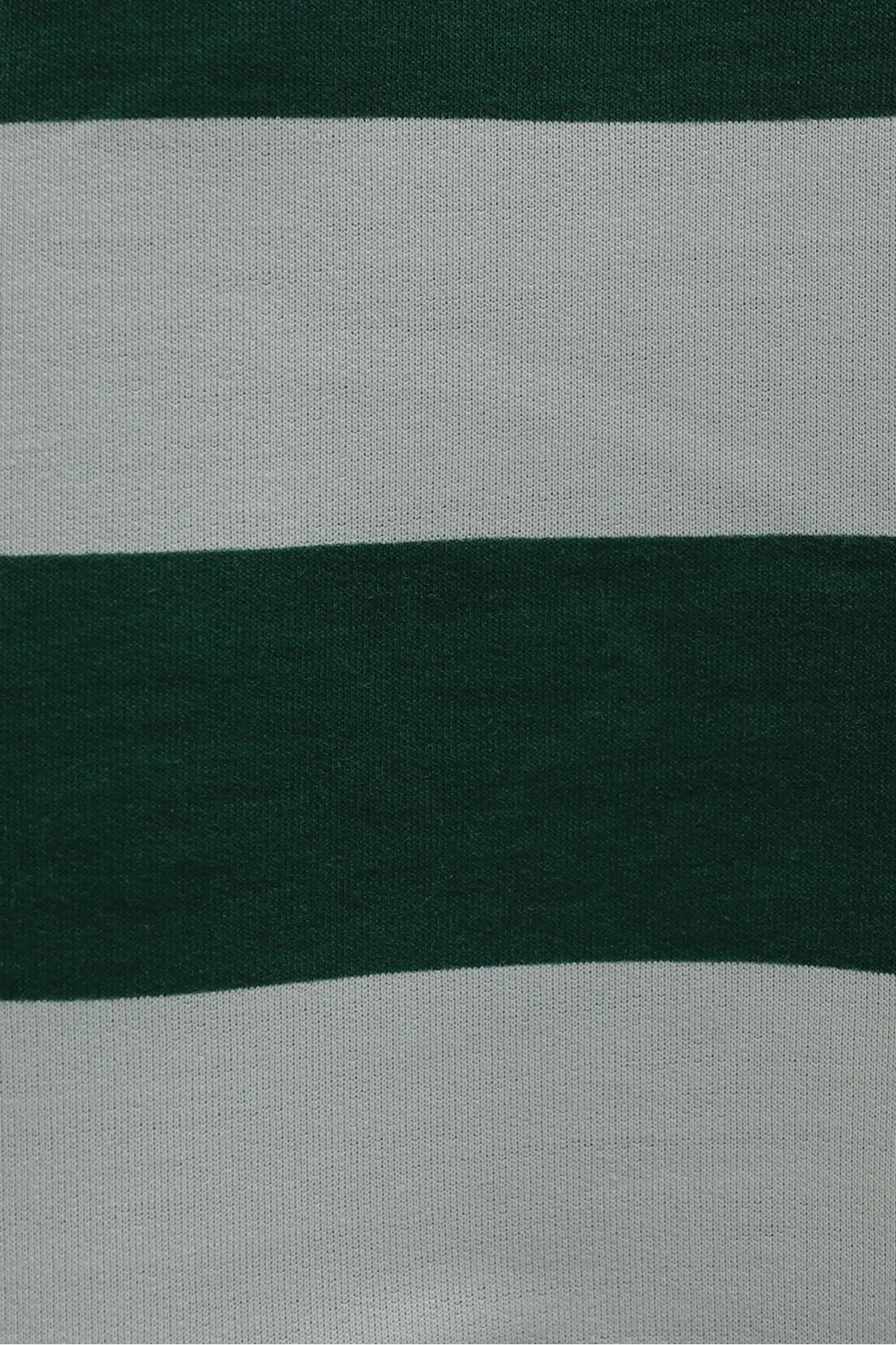 Crew Neck Thick-Striped Sweatshirt -Emerald