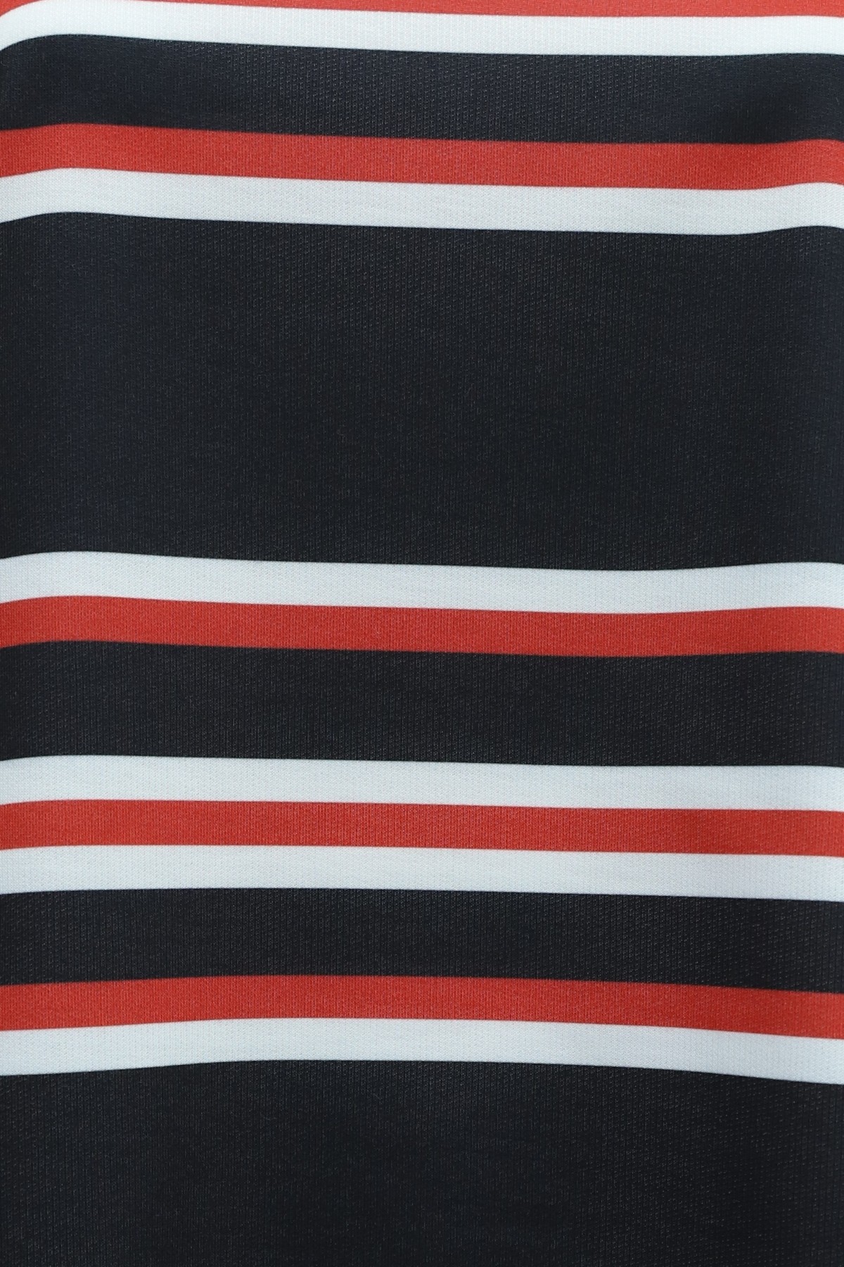 Crew Neck Thick-Striped Relaxed-Fit Jersey Sweatshirt -Black