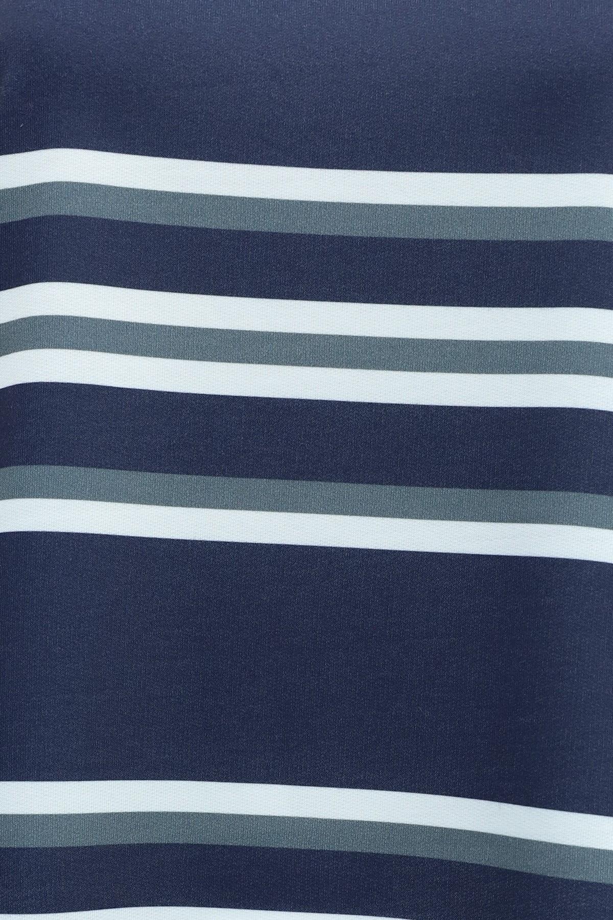 Crew Neck Thick-Striped Relaxed-Fit Jersey Sweatshirt -Smoked 