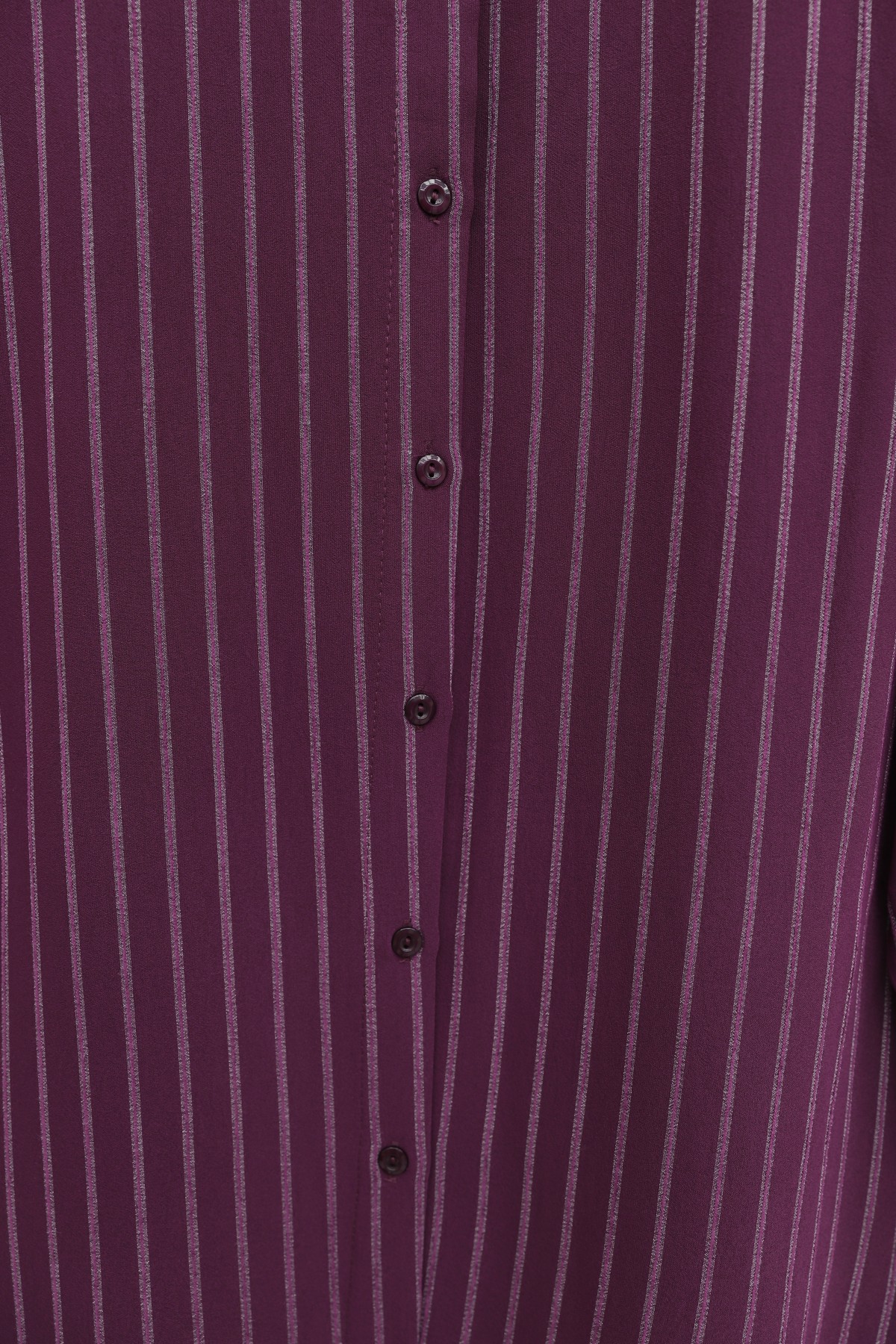 Striped Slit Loose-Fitting Linda Shirt -Maroon