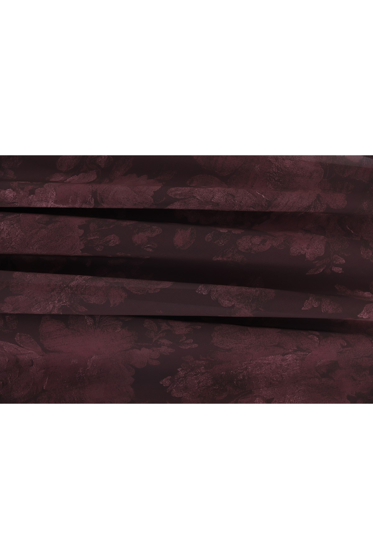 تنورة شيفون مبطنة بنقوش وسحاب جانبي -بوردو