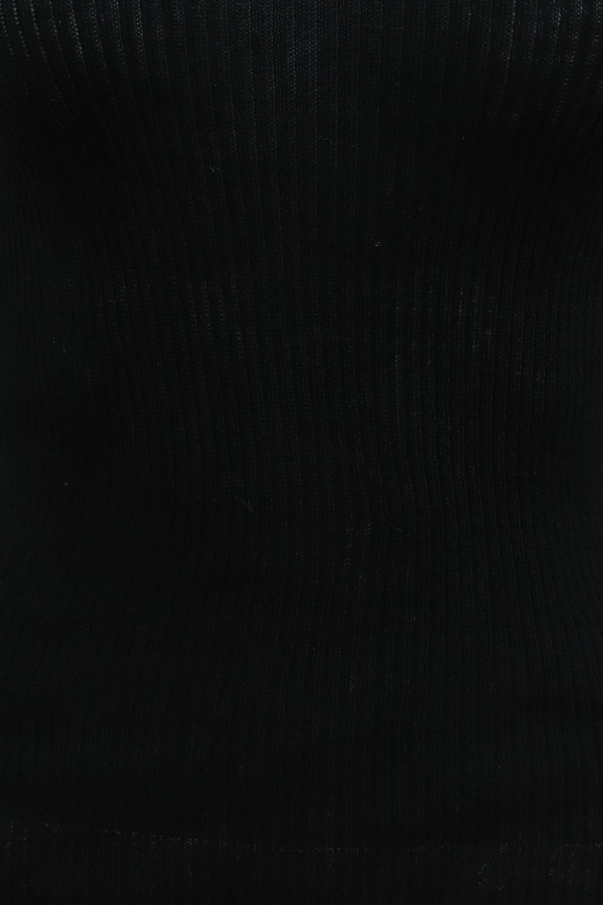 Turtleneck Knitted Bodysuit with Finger-Loop Detail -Black