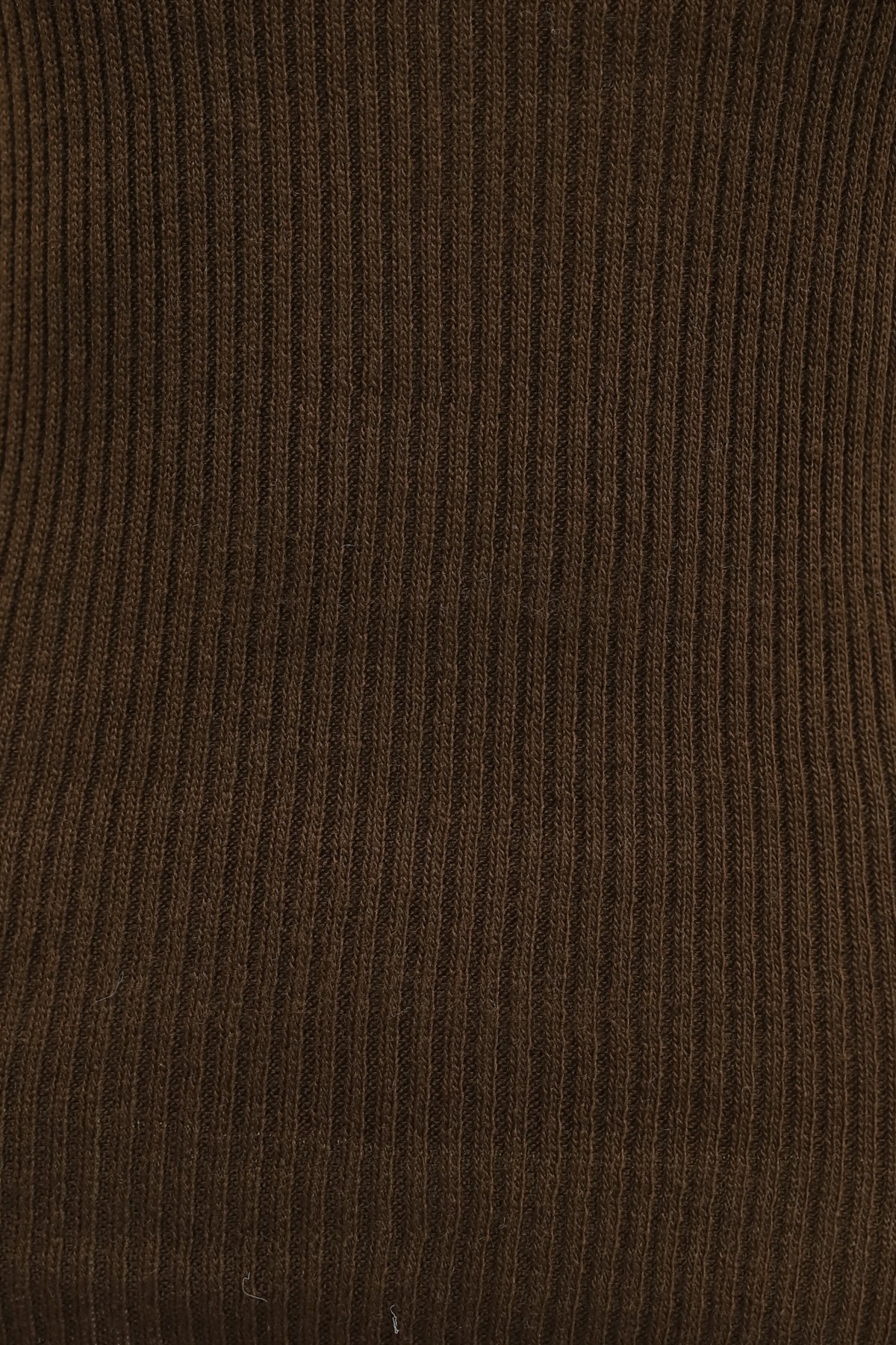 Turtleneck Knitted Bodysuit with Finger-Loop Detail -Brown