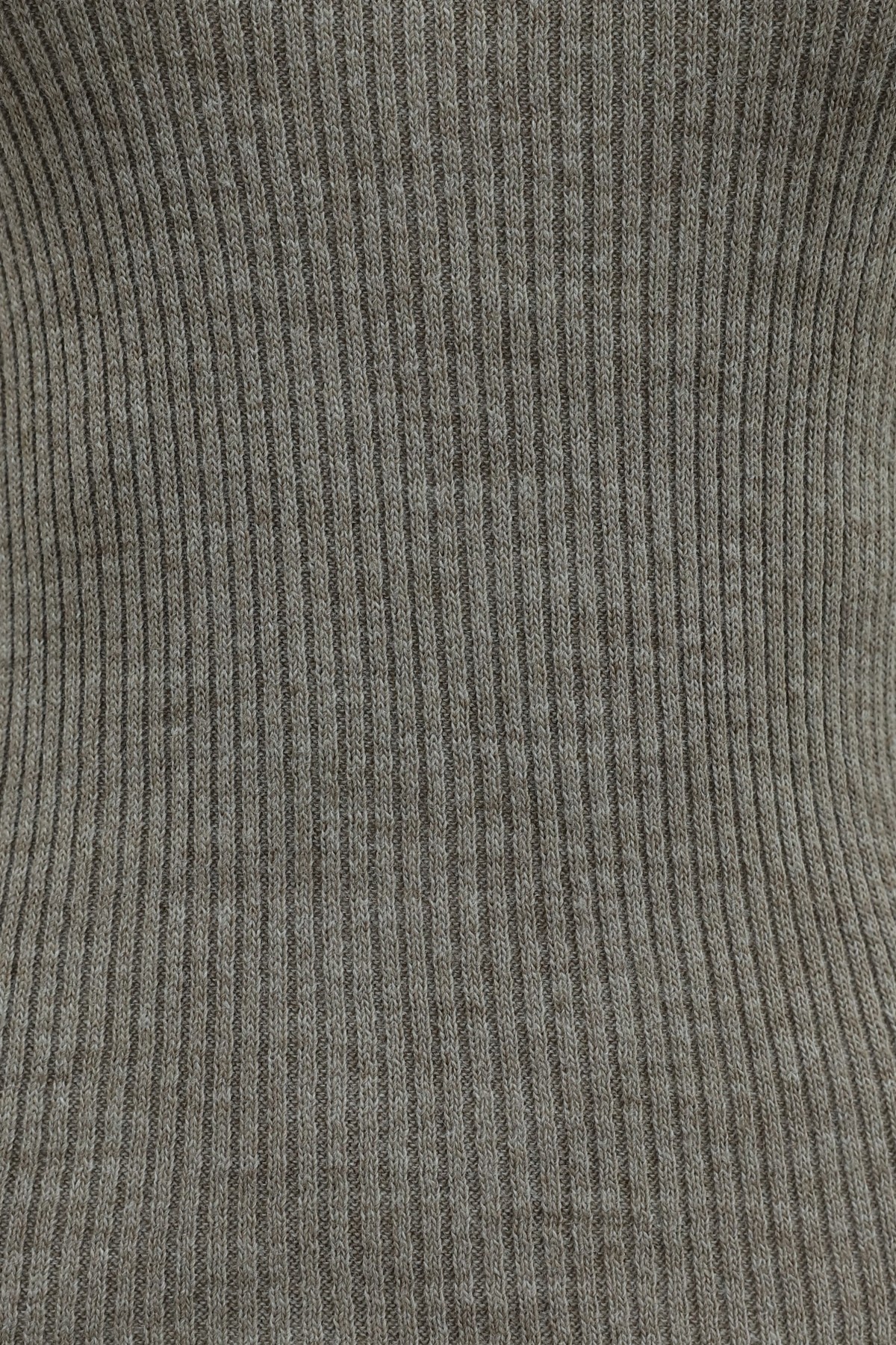Turtleneck Knitted Bodysuit with Finger-Loop Detail -Light coffee