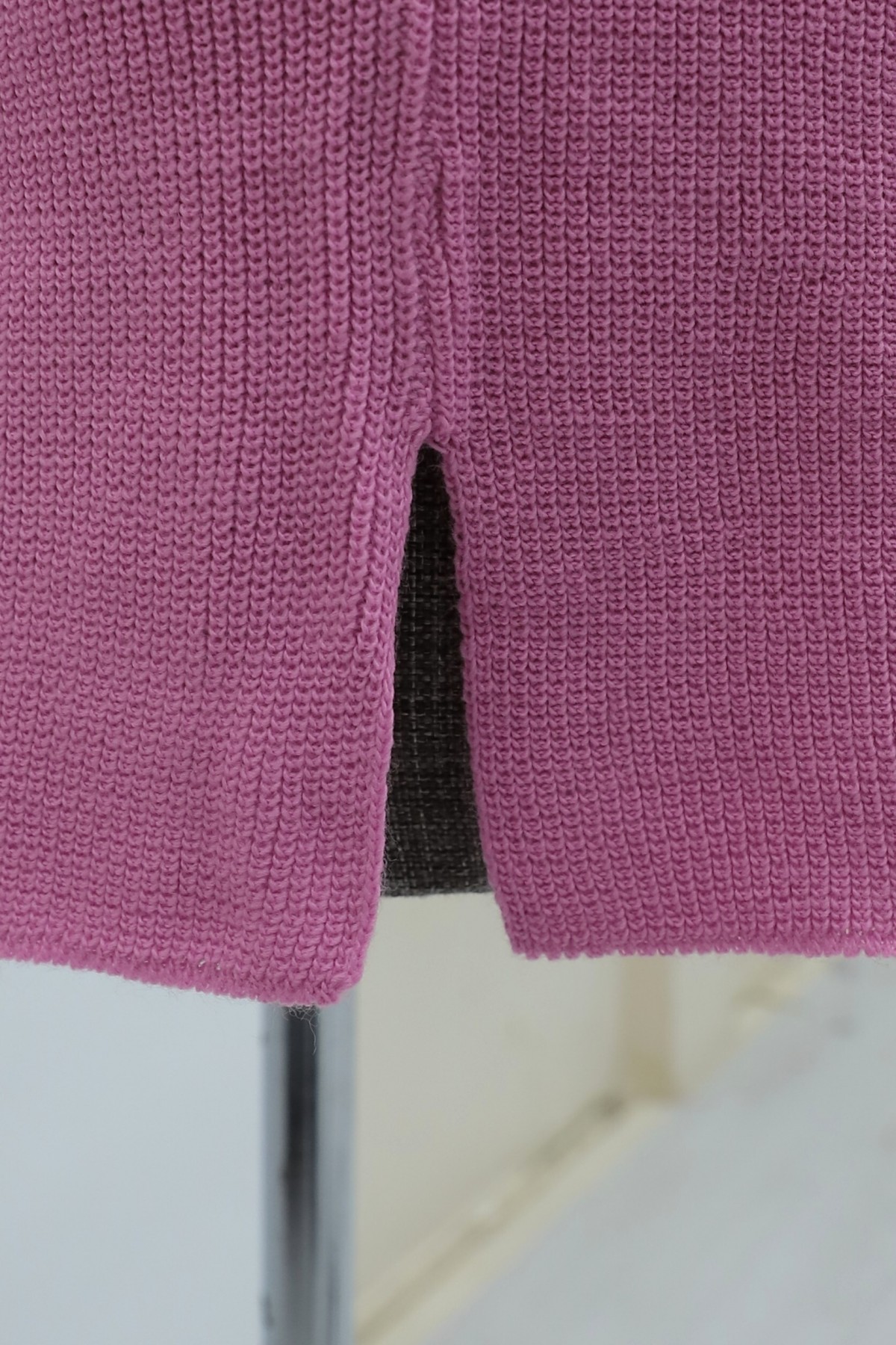Omuzu Saç Örgülü Salaş Triko Tunik  -Pembe