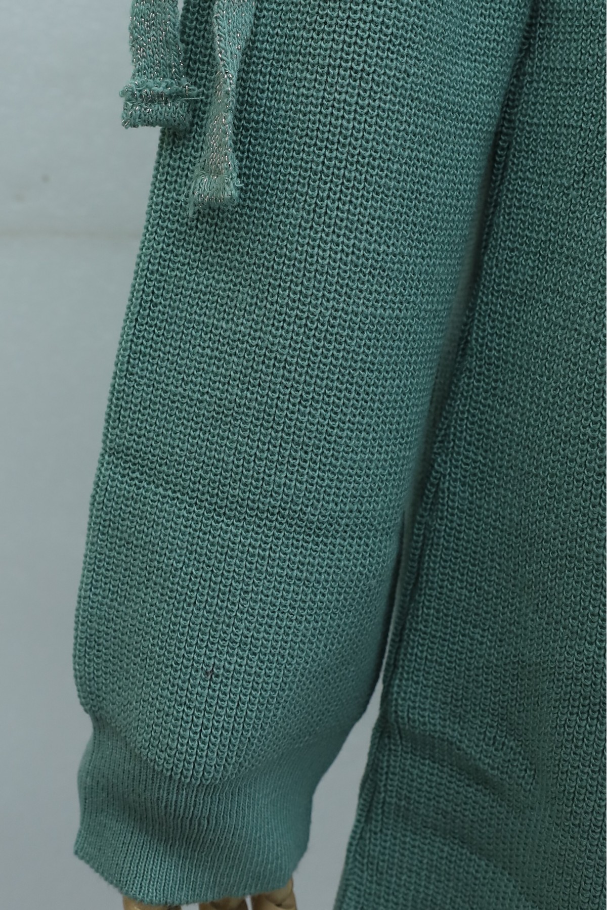 Casual Knit Tunic with Shoulder Braid  -Mint Color