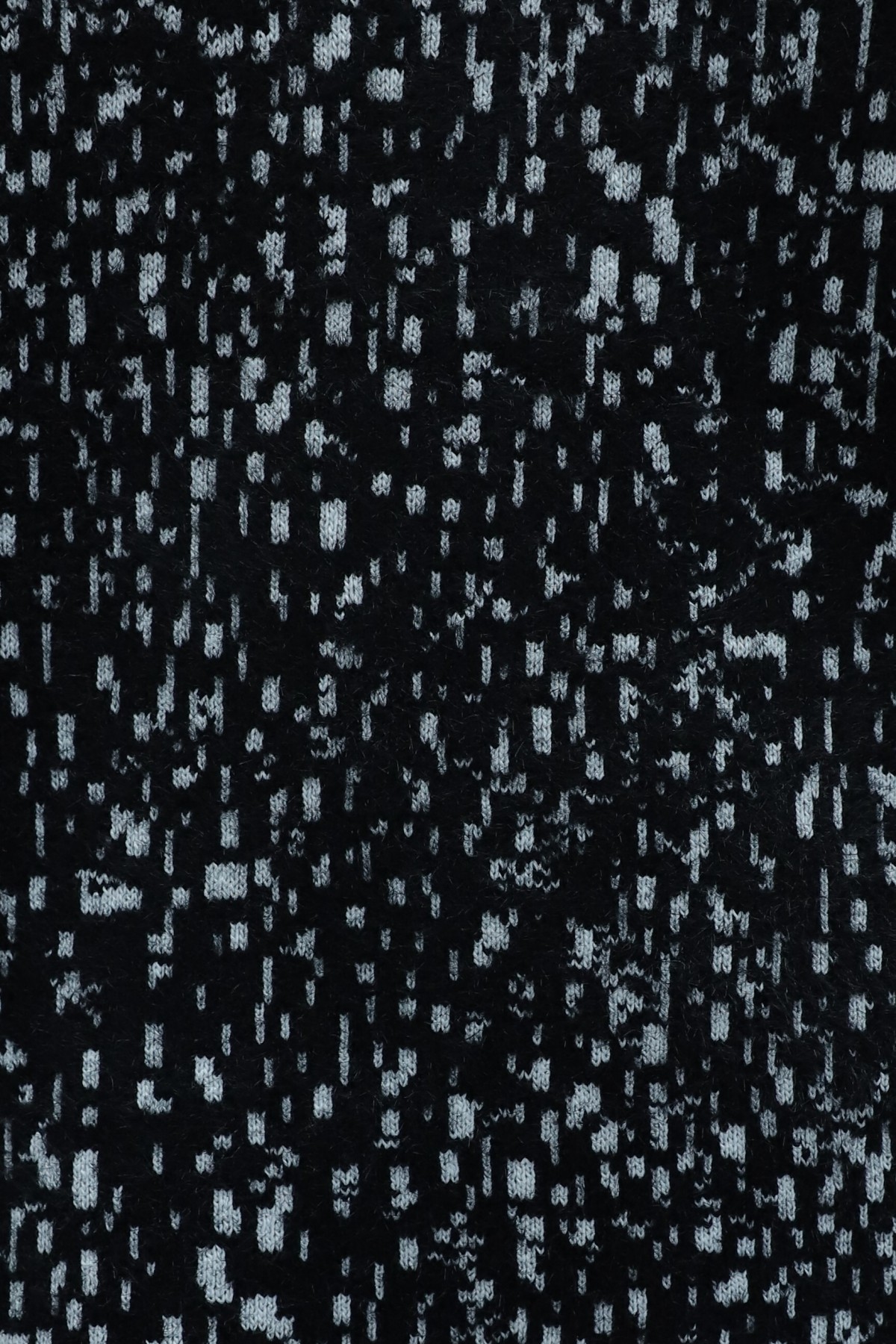 Mock-Neck Patterned Textured Knit Tunic -Black