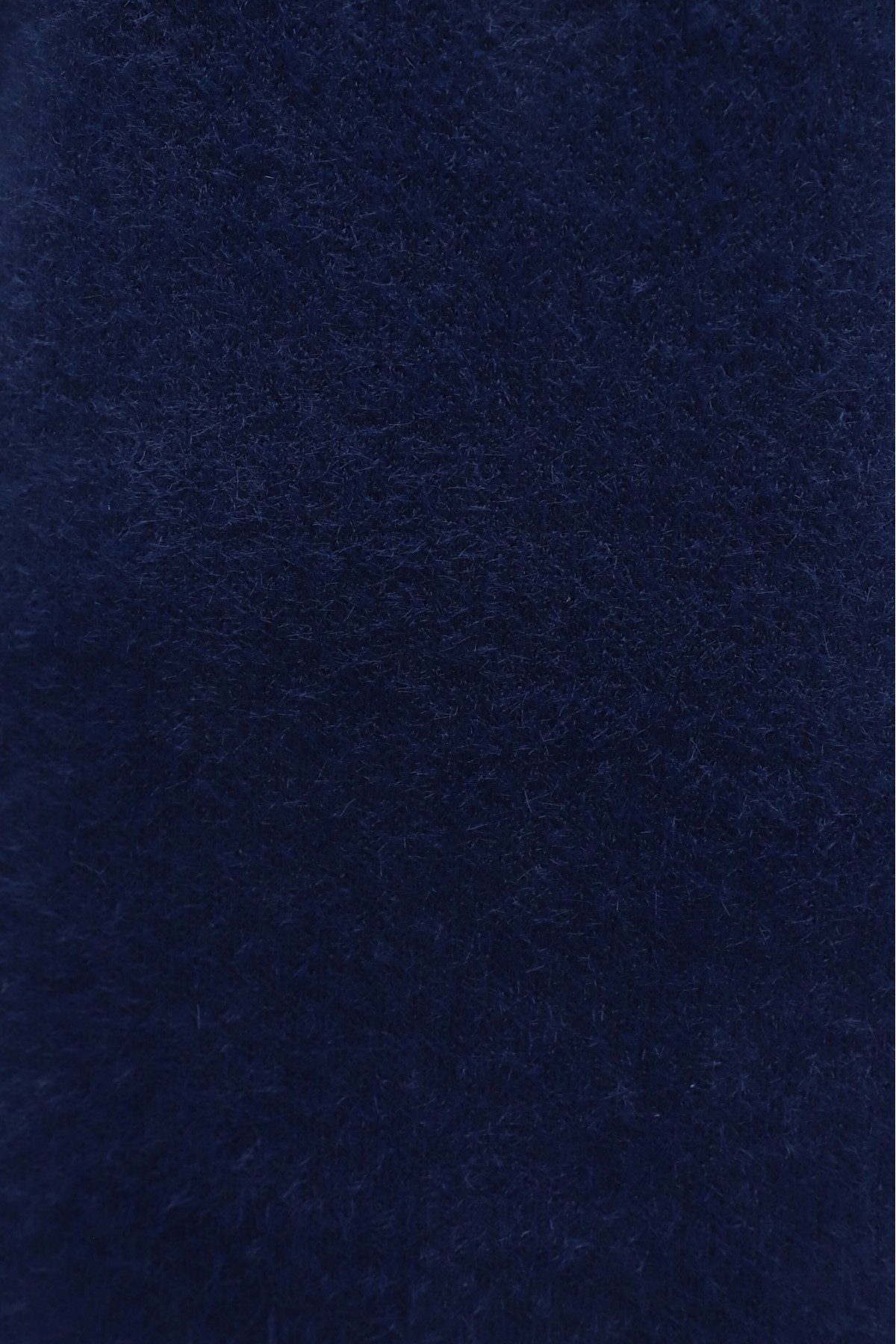 Fuzzy Knit Tunic with Pearl Detail on the Collar -Navy blue