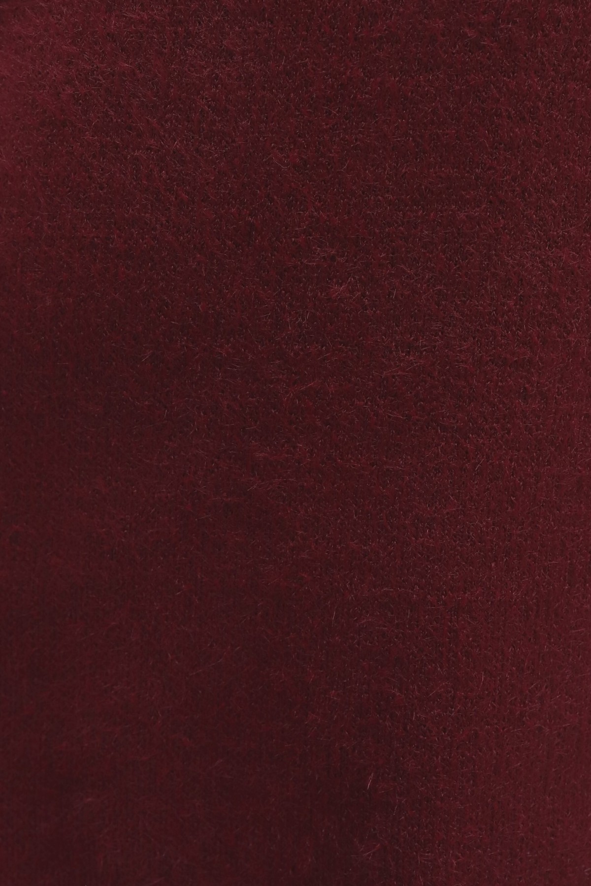 Fuzzy Knit Tunic with Pearl Detail on the Collar -Maroon