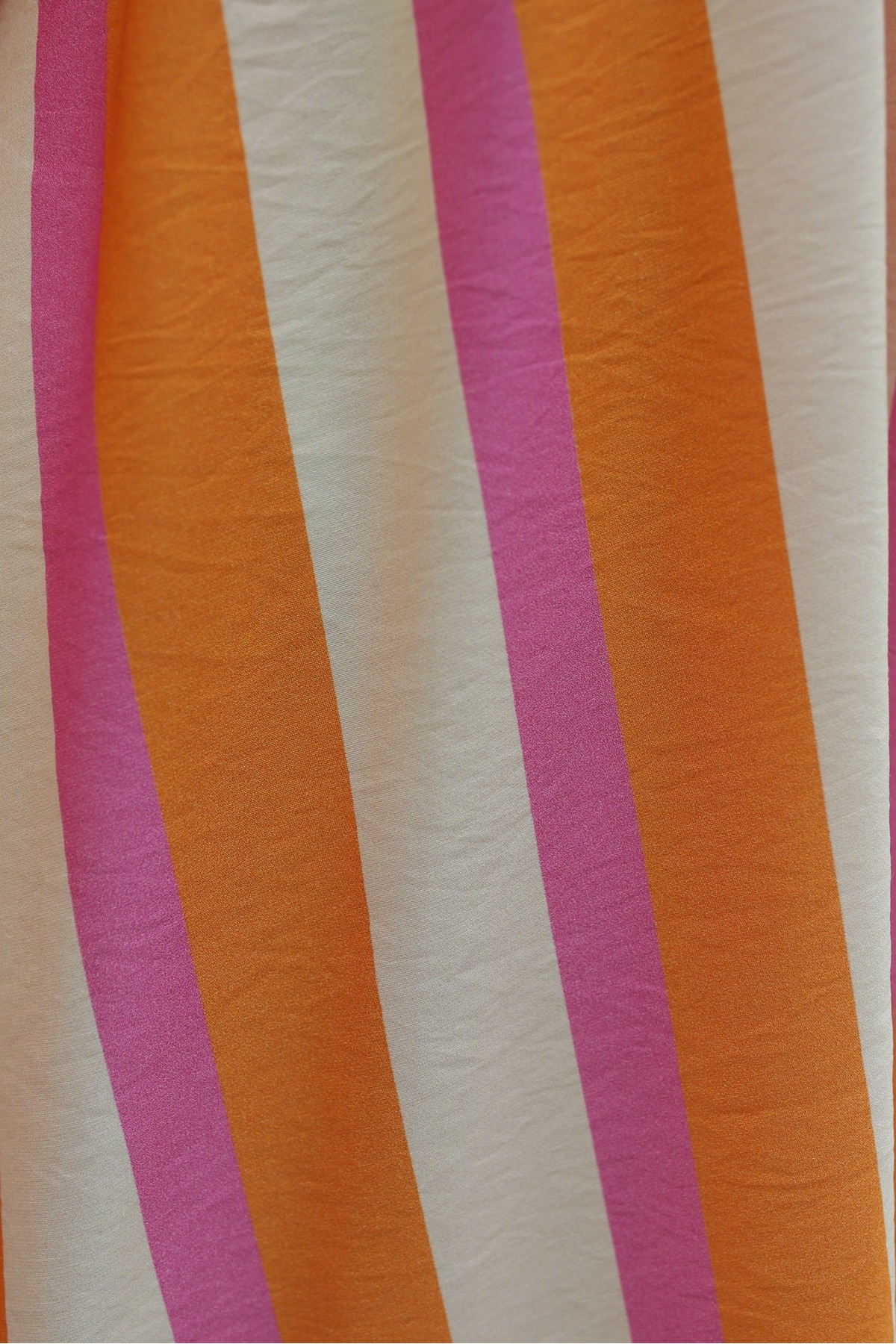 Mandarin Collar Belted Patterned Polyviscose Dress -Fuchsia