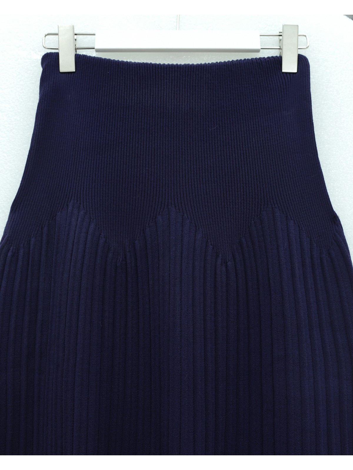 Beli Lastikli Pliseli Triko Etek -Laci