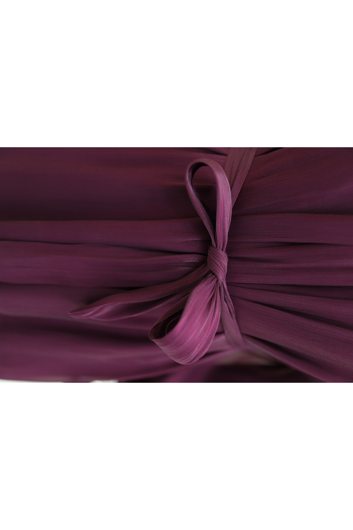 Sparkly Chiffon Evening Dress with Embellished Neckline and Sleeves and Belt -Damson