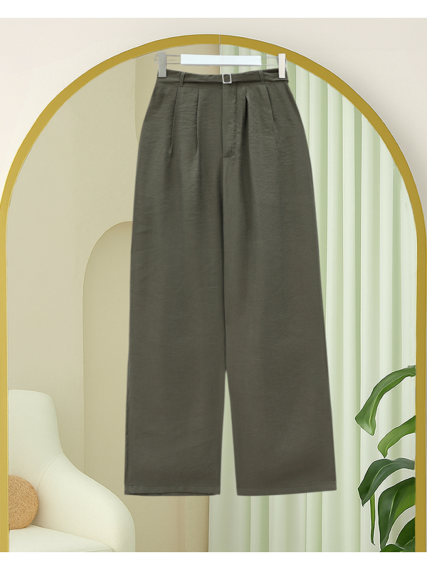 Beli Lastikli Kemer Detaylı Tensel Cupra Pantolon  -Kamuflaj