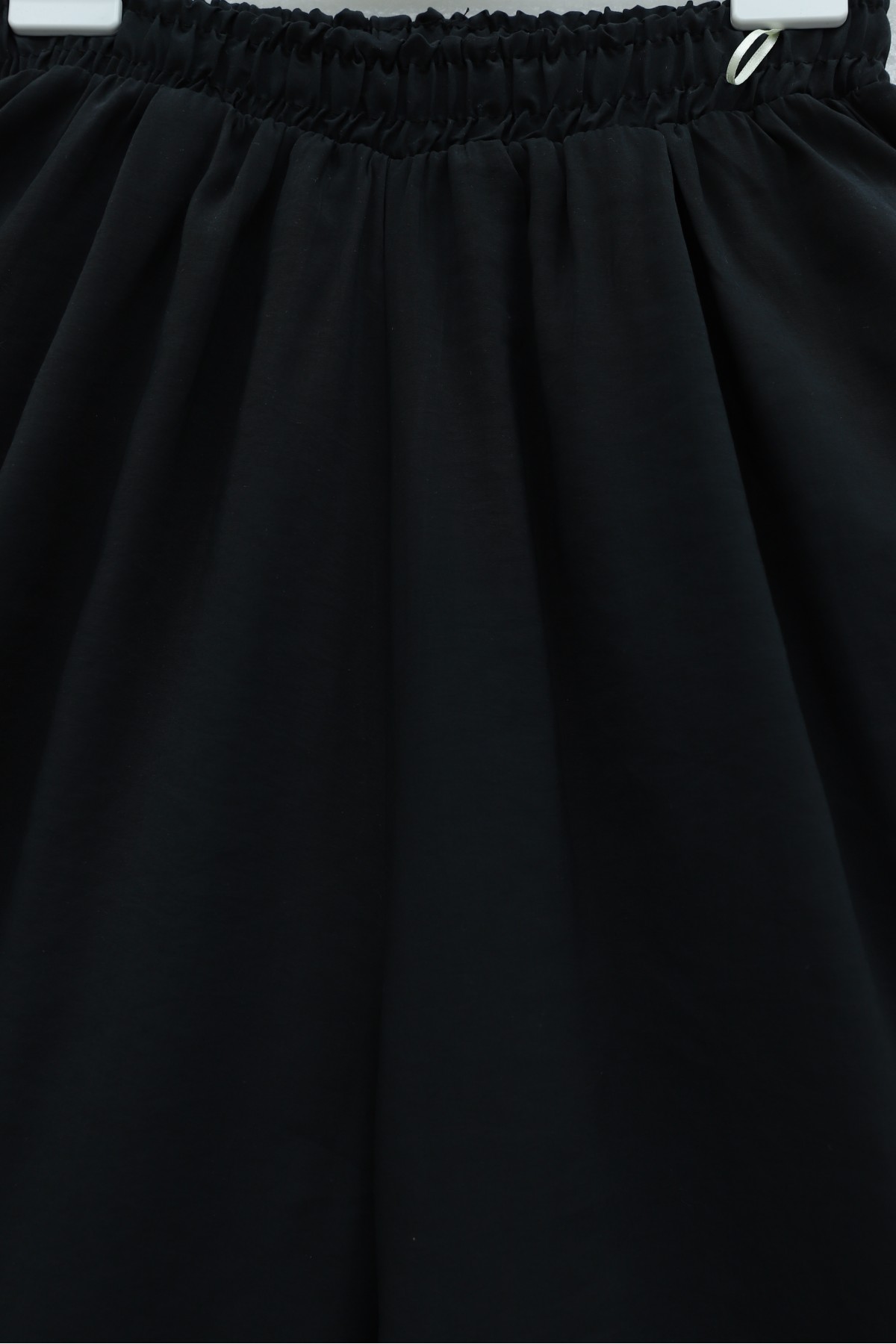Modal Skirt Pants with Elastic Waist and Pockets -Black