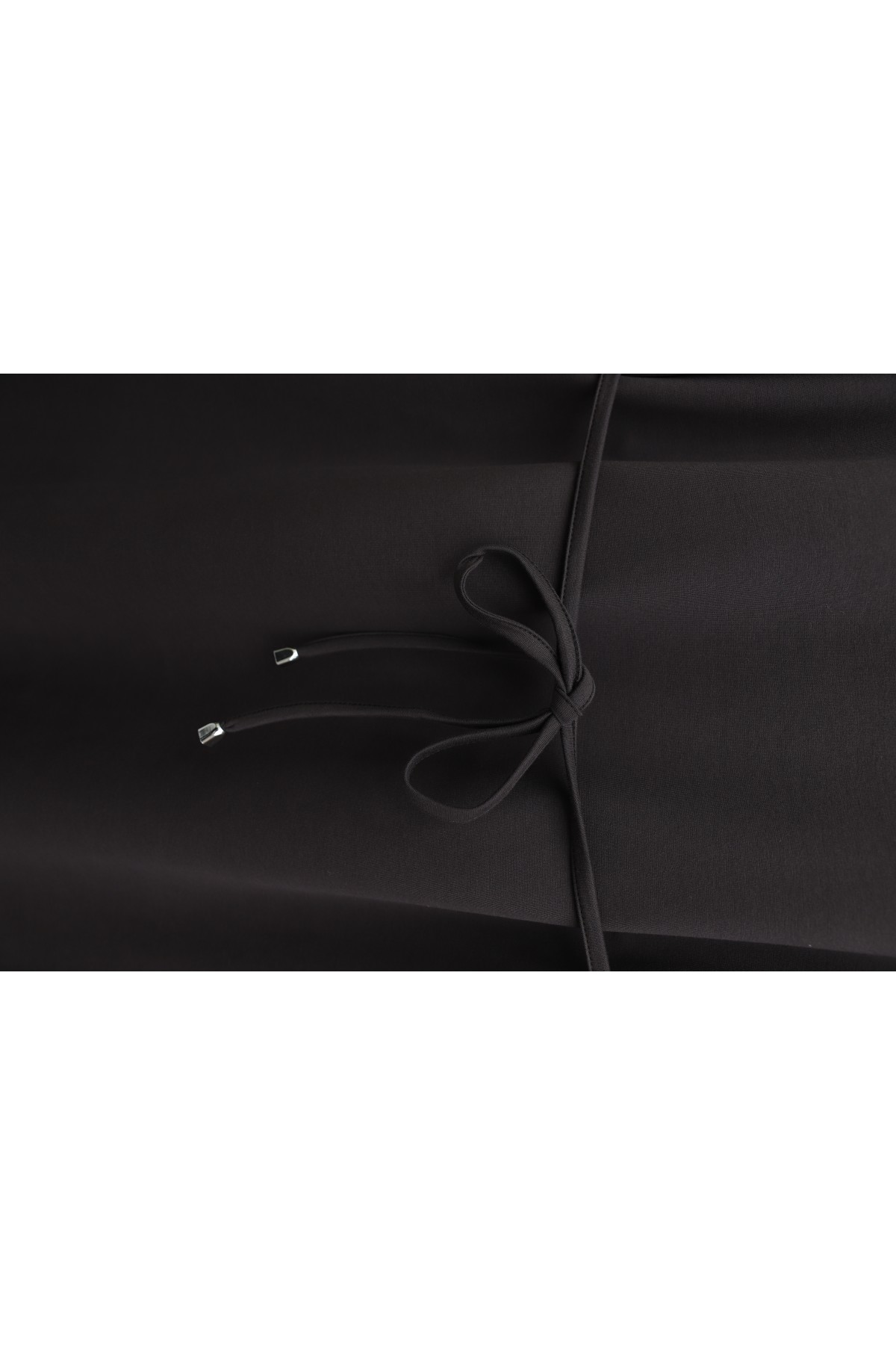 Yakalı  Düğmeli Beli Bağlamalı Penye Elbise  -K. Kahve