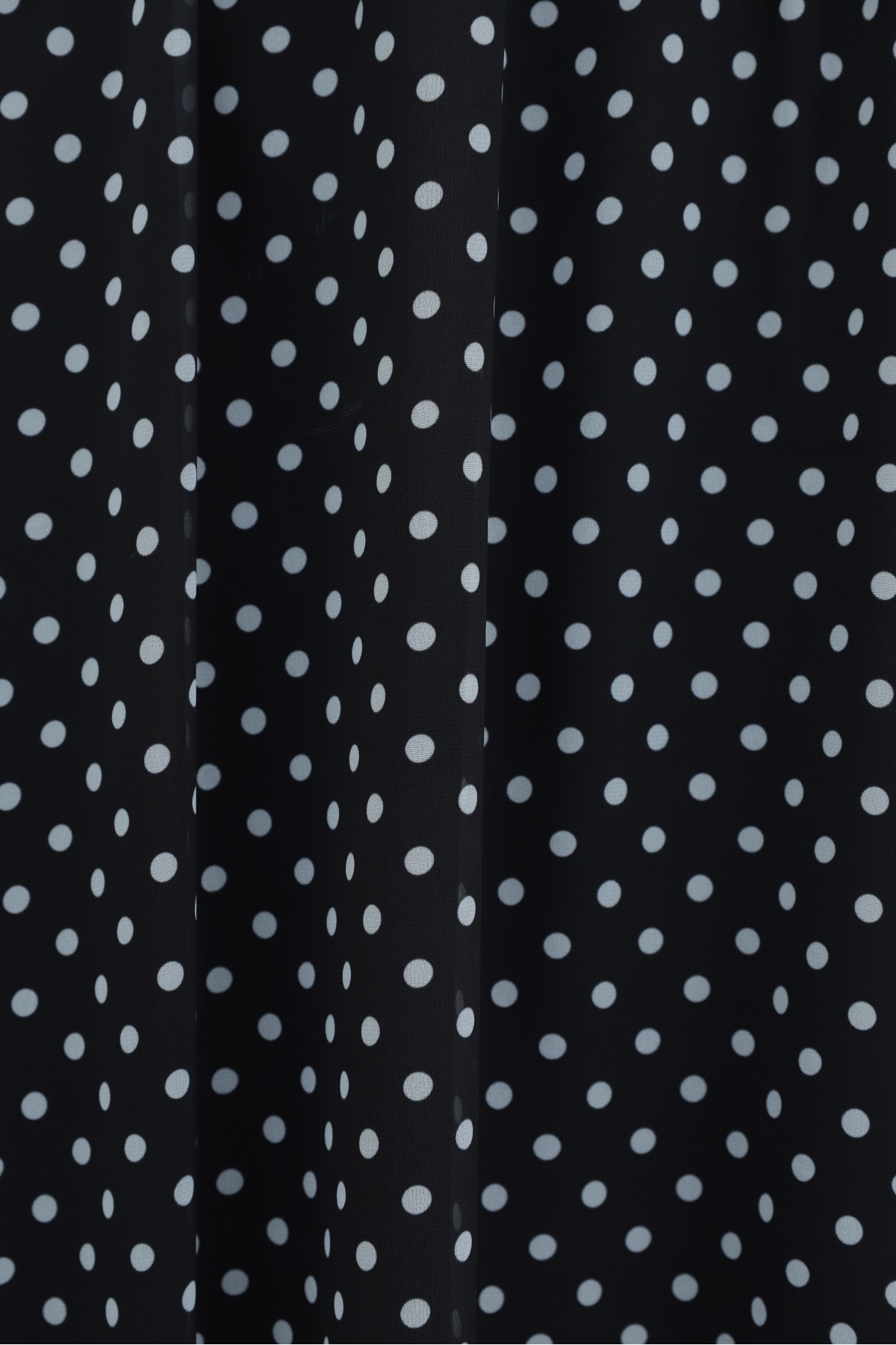 تنورة شيفون منقطة بخصر مطاطي وبطانة -أسود