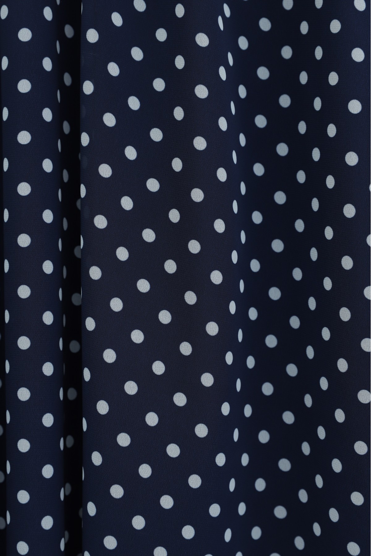 تنورة شيفون منقطة بخصر مطاطي وبطانة -كحلي