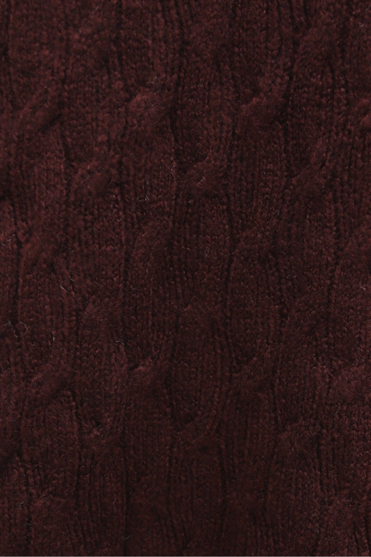 Oversized Crew-Neck Knit Tunic with Chain Pattern -Maroon