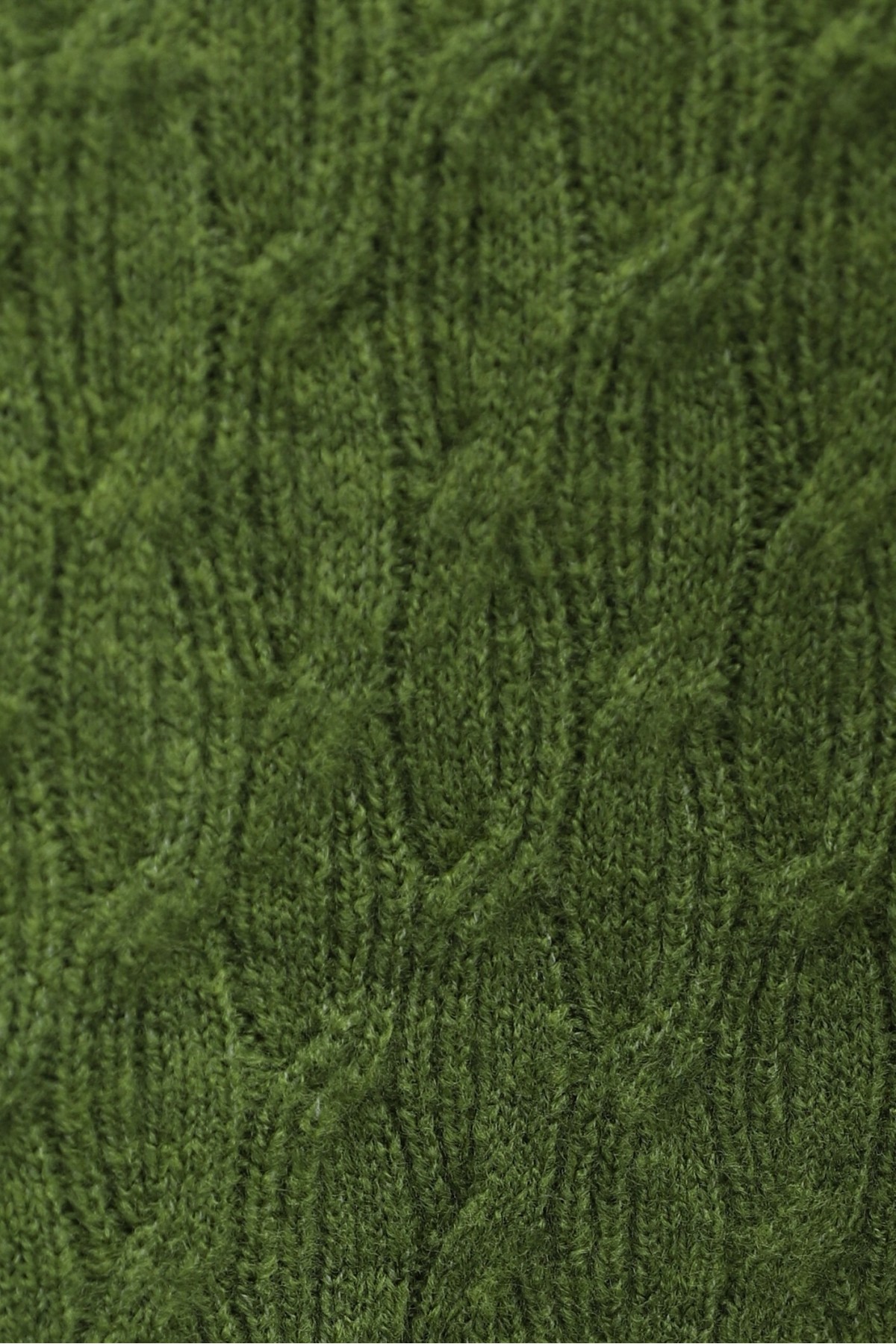 Oversized Crew-Neck Knit Tunic with Chain Pattern -PISTACHIO GREEN