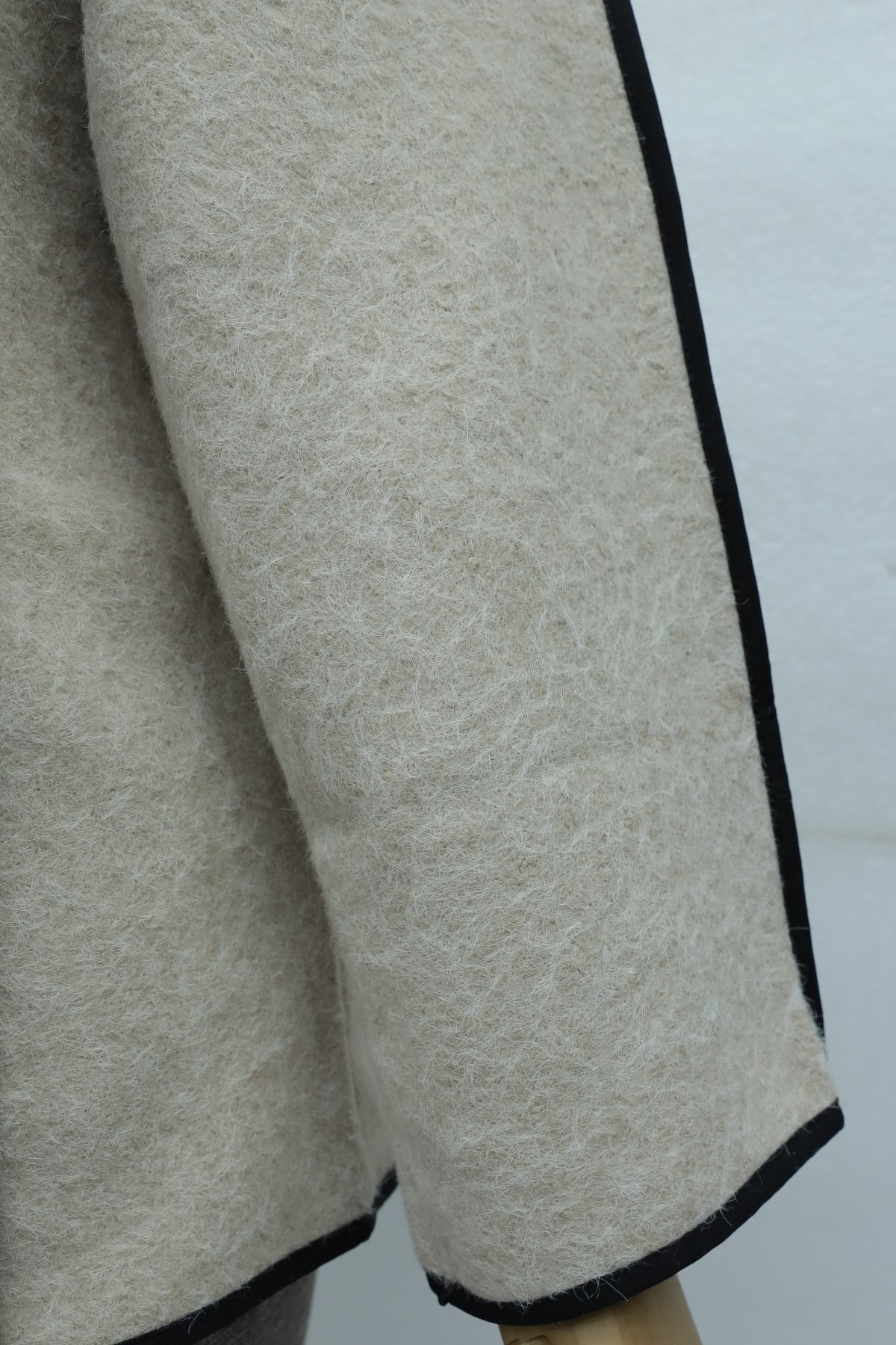 Asymmetric Front-Closure Textured Cardigan -Mink color