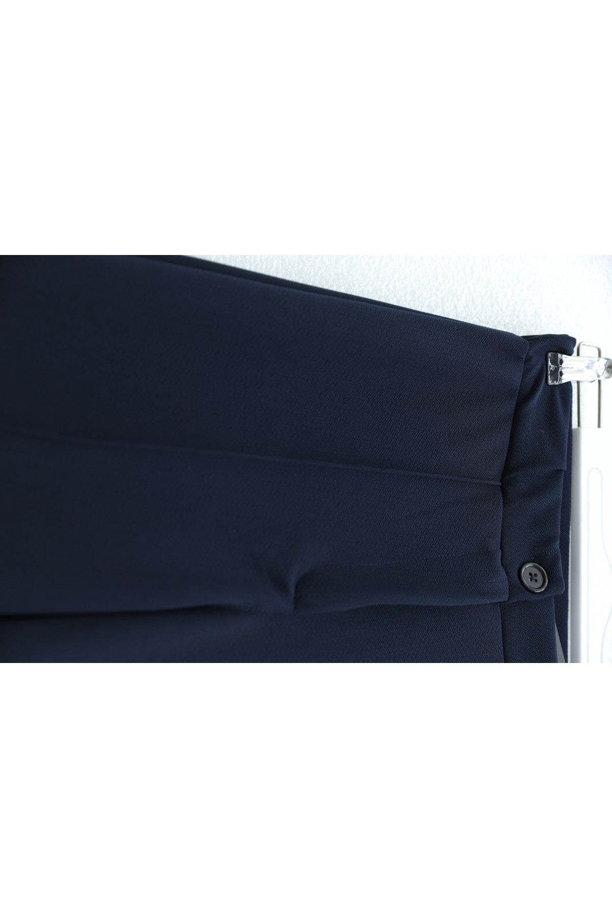 Buttoned, Elastic Waist, Lycra Palazzo Pants  -Navy blue