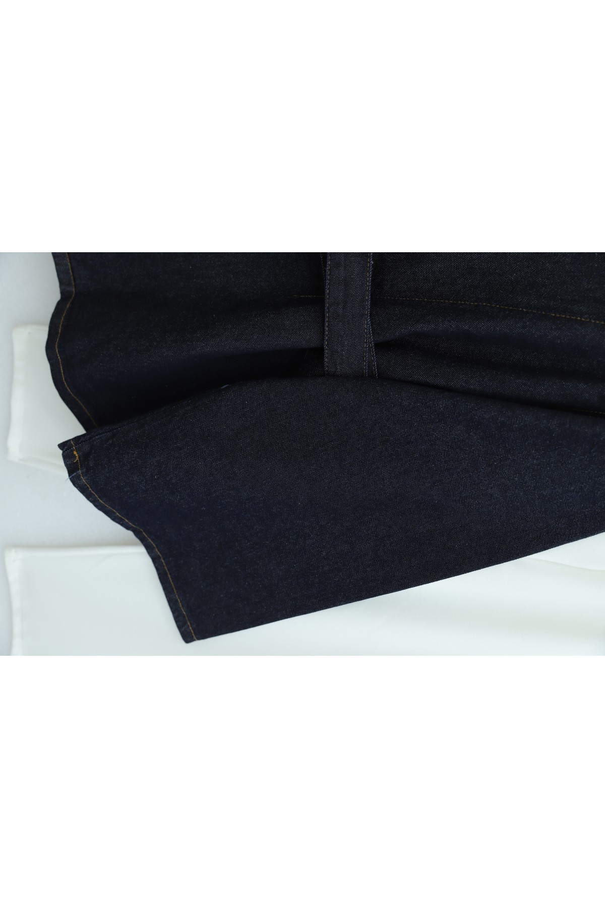 Denim Jacket with Gold Buckle Detail and Belt -dark lacquer