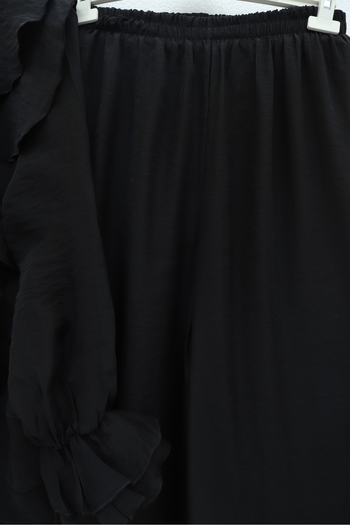 Önü Bağcıklı Kat Yakalı Kolu Lastikli Pantolonu Astarlı Cupra Takım  -Siyah