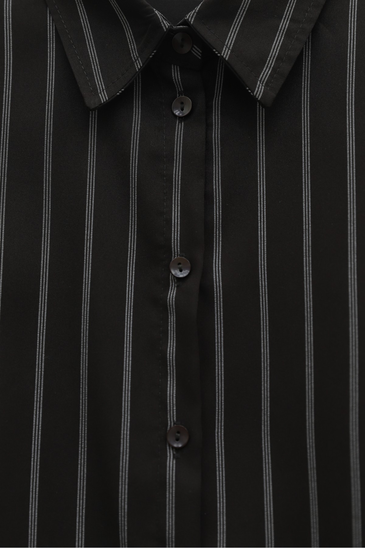 Striped Button-Down Oval Cut Linen Shirt -Brown